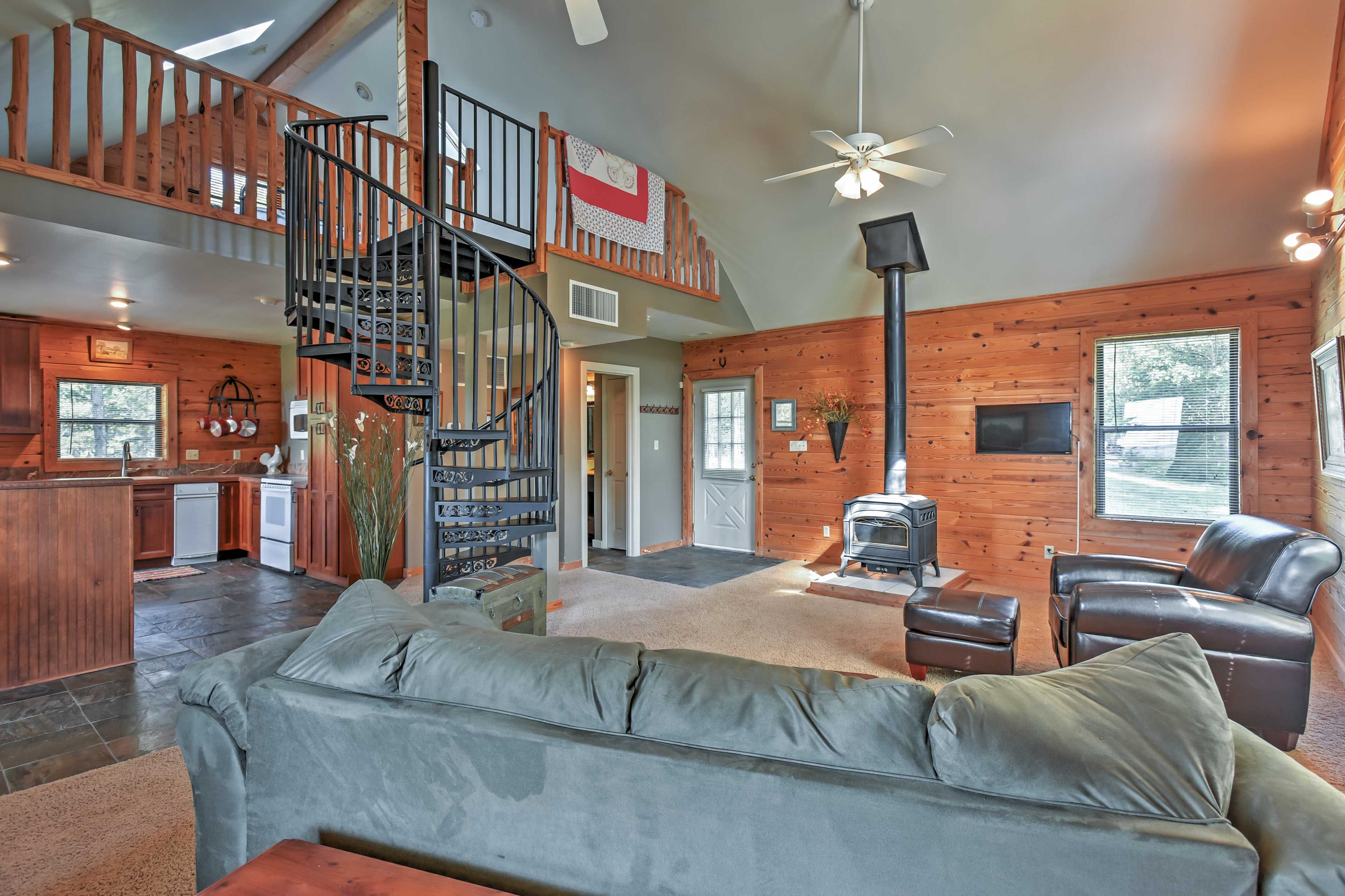 Living Room | Sleeper Sofa | Wood-Burning Stove