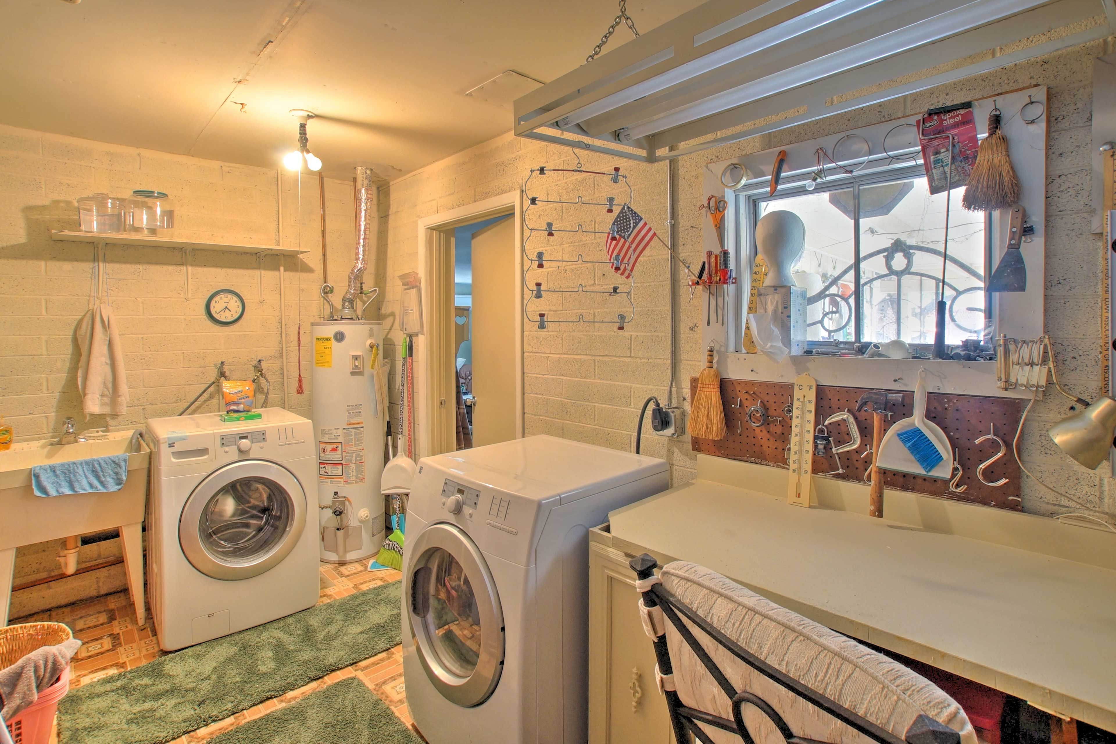 Throw a load of laundry in during your down time.