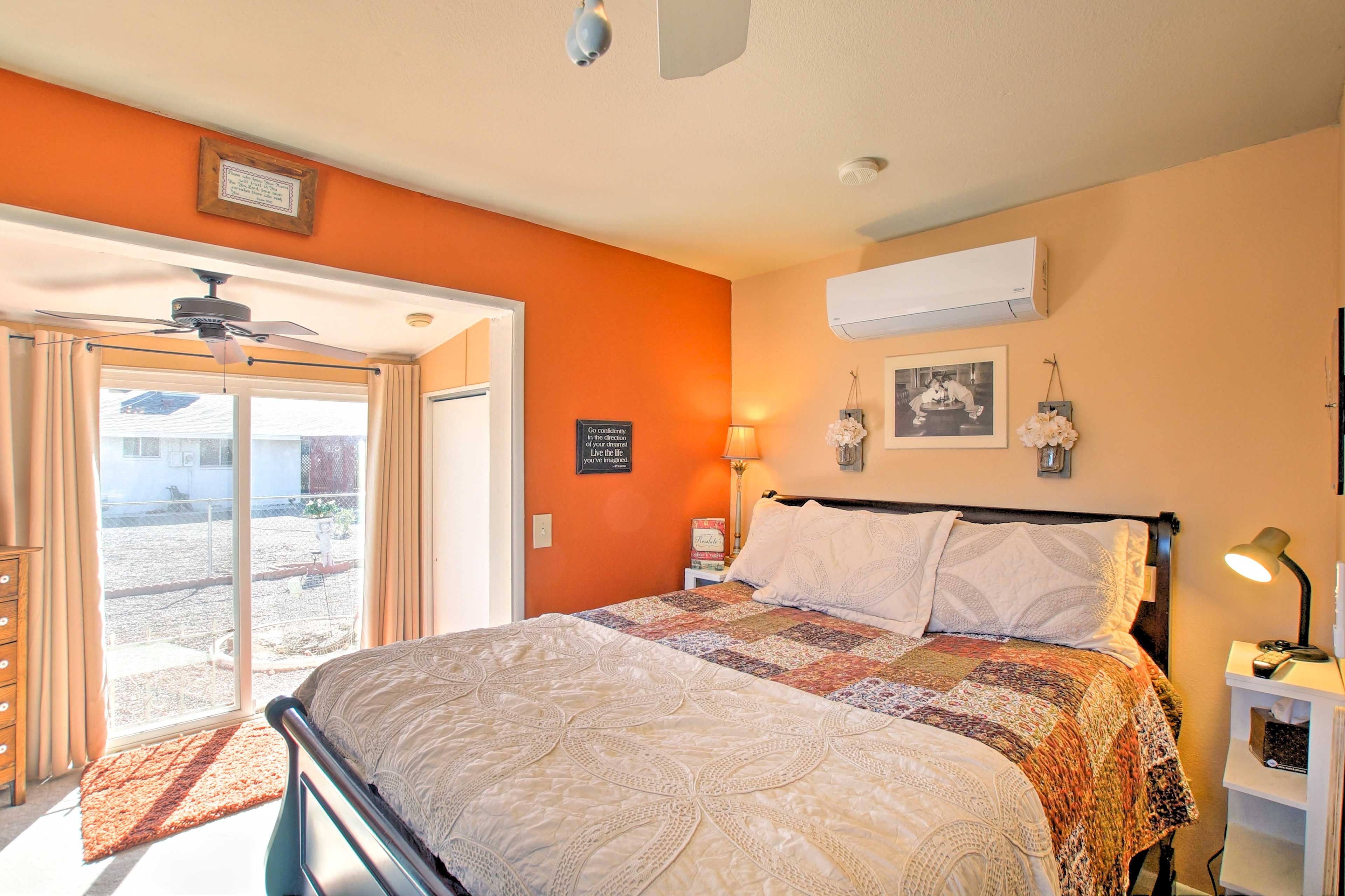 The second bedroom also hosts a queen bed.