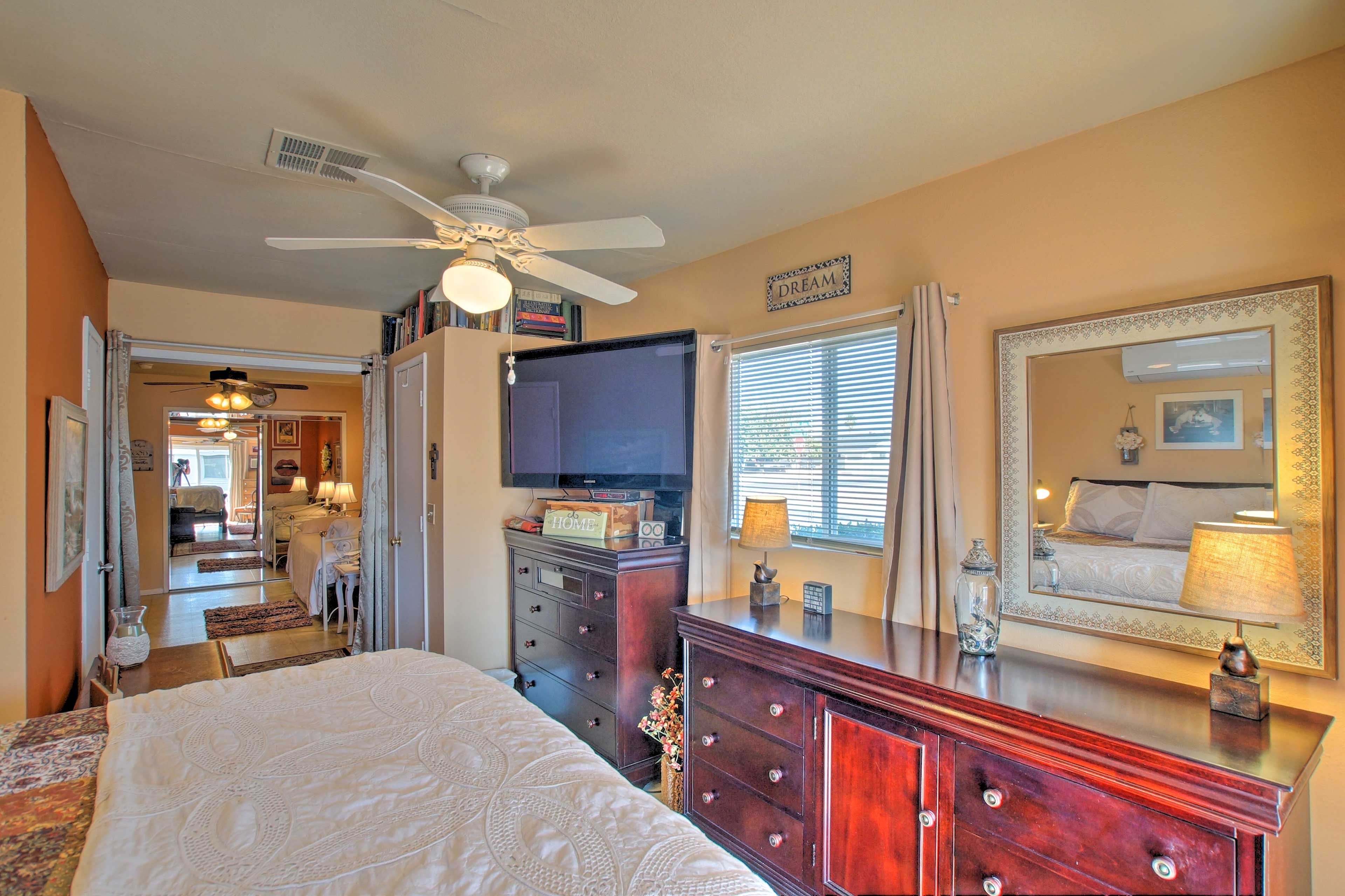 Watch TV while you unwind each night.