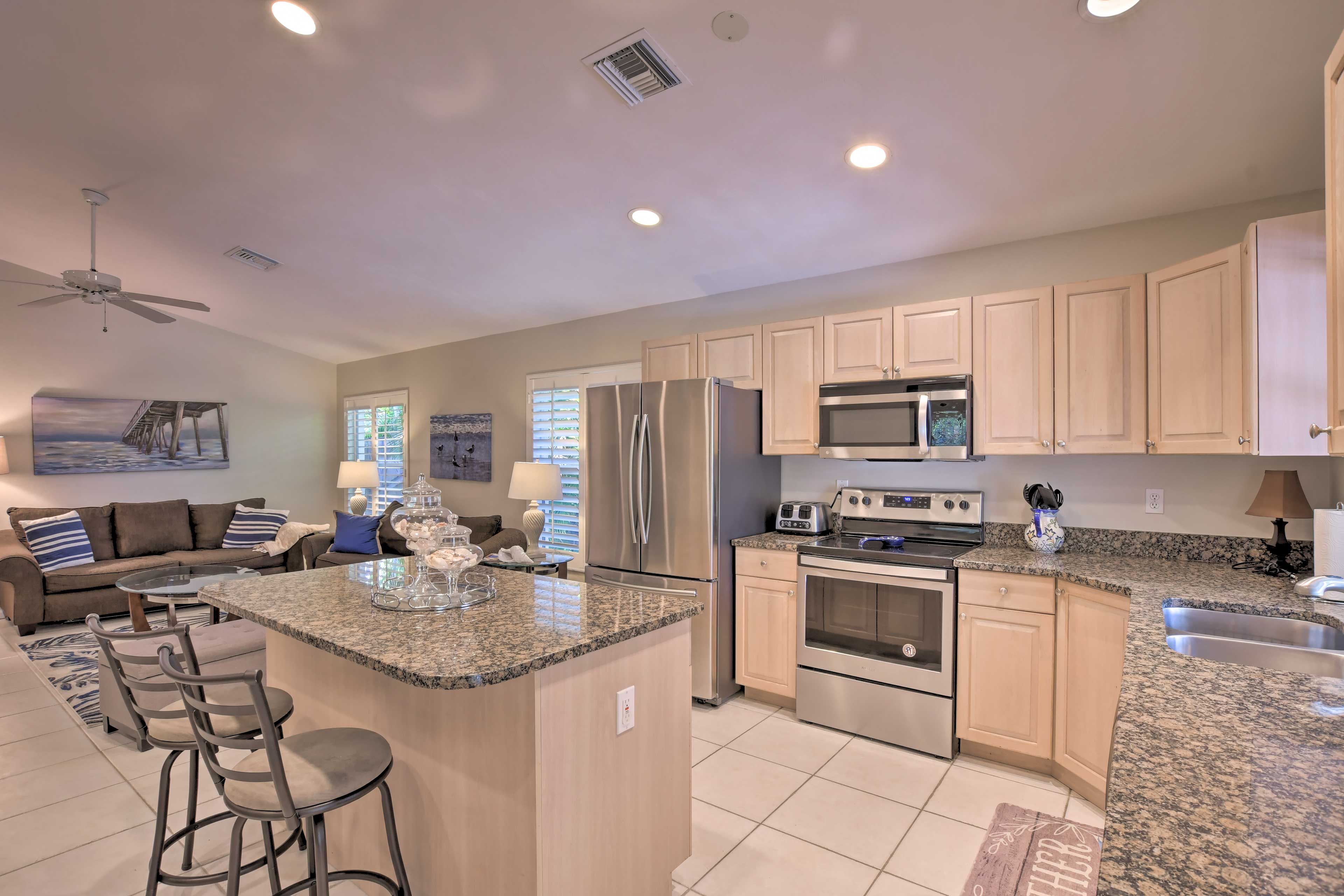 Over 1,000 square feet of living space provides plenty of room for 8.