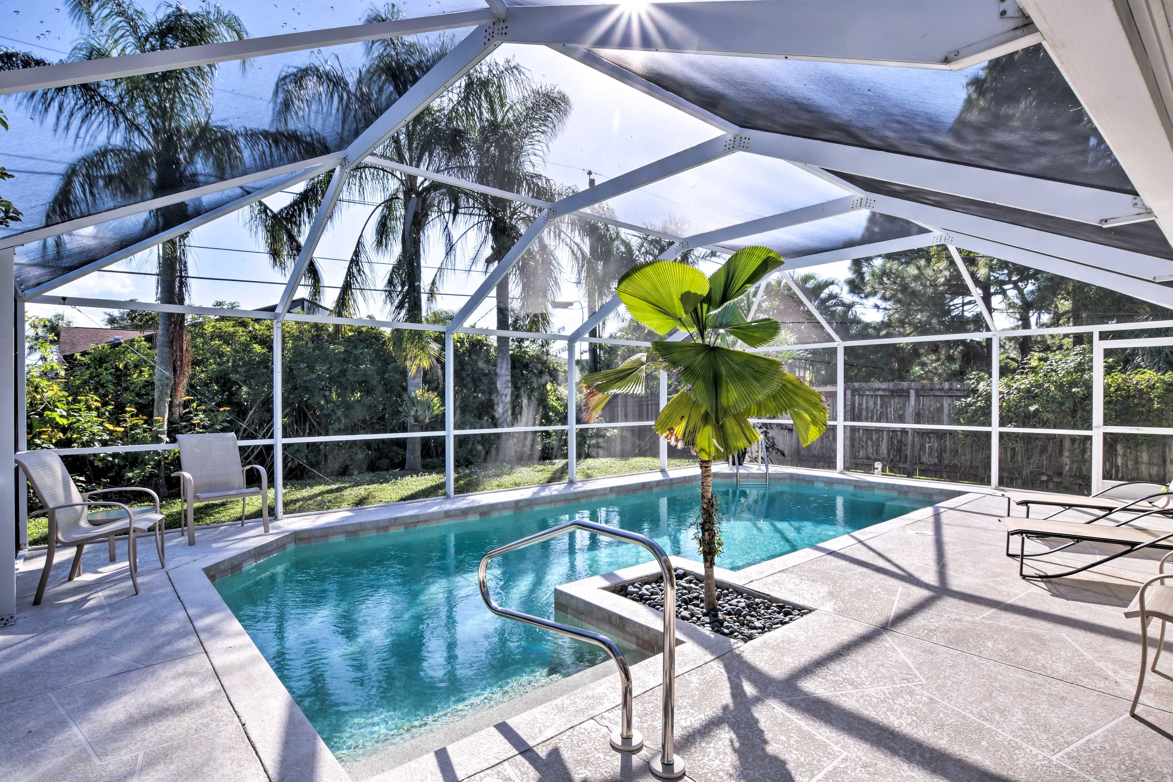 When you need a break from the beach, lounge poolside in your private backyard!