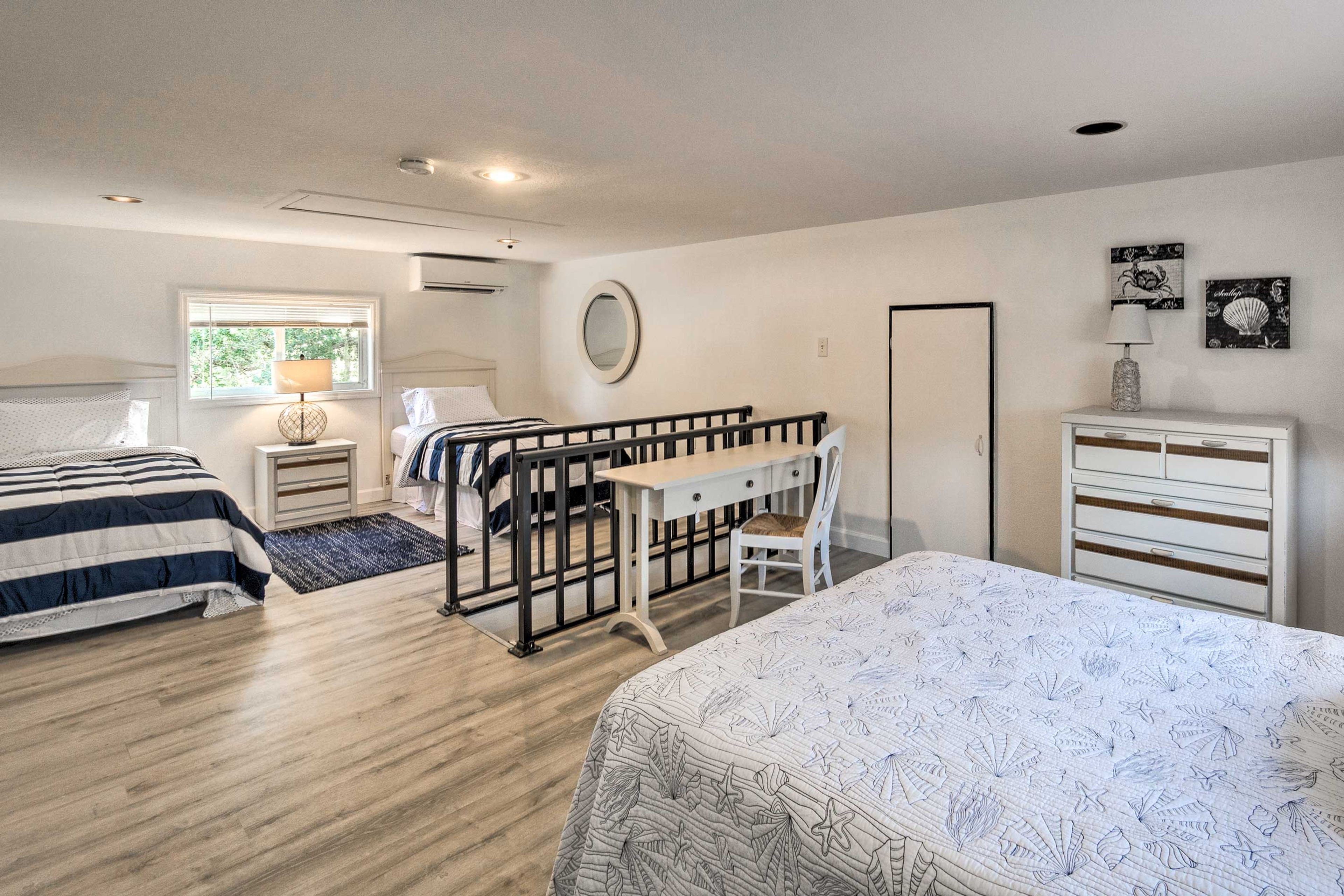 Step upstairs to the bedroom, which can sleep 4 guests.
