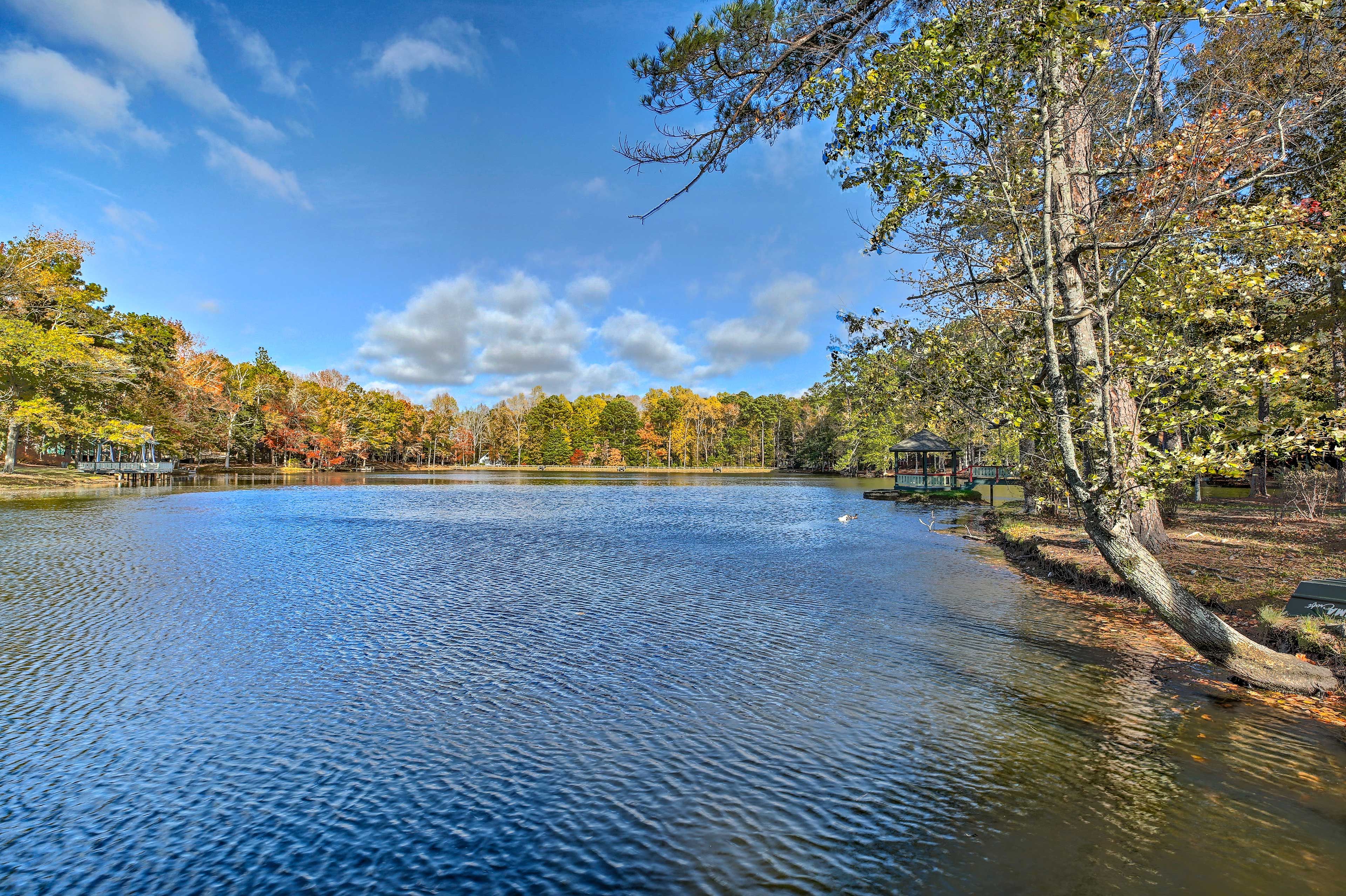Resort Amenities | 12-Acre Fishing Lake | Canoes Available