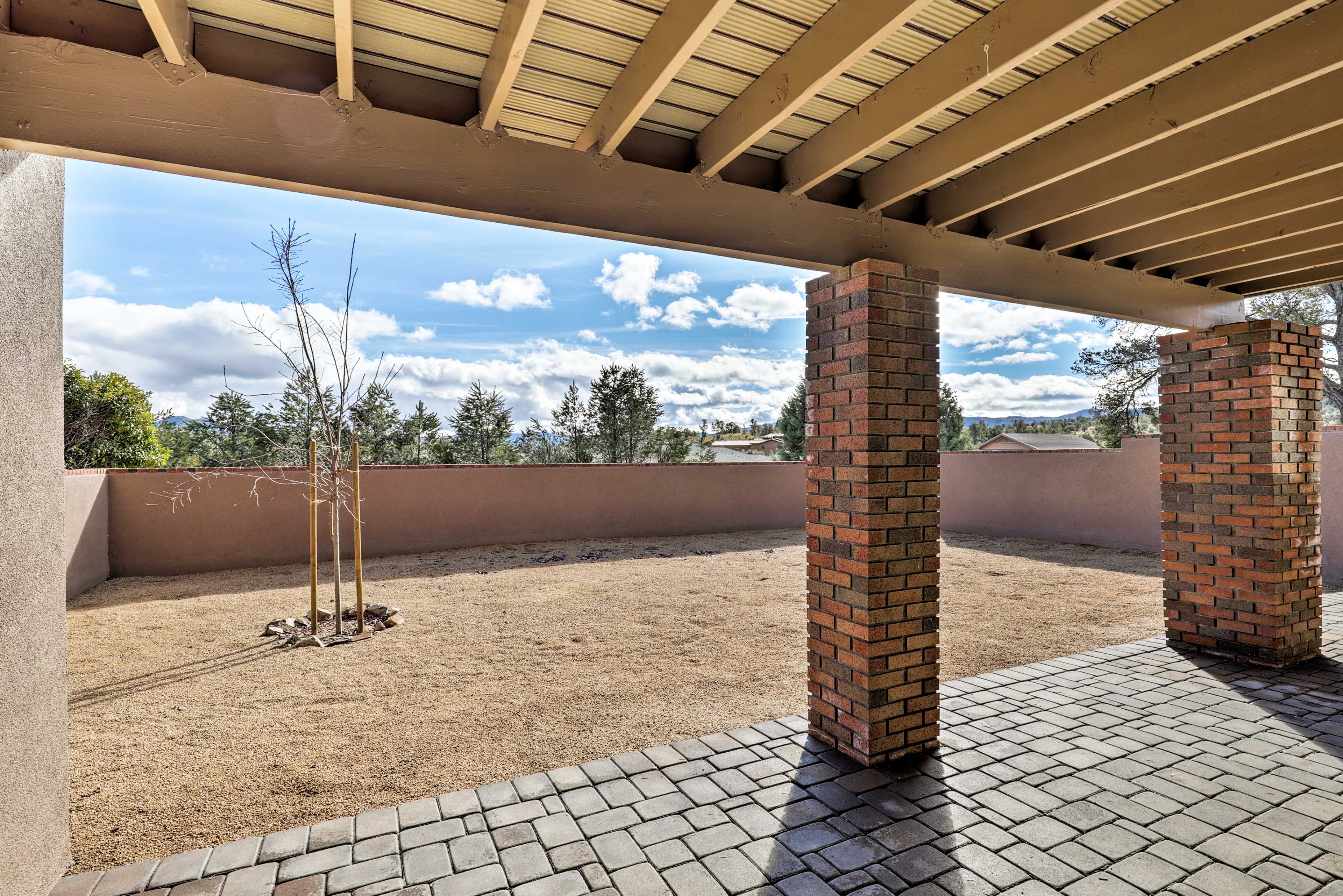 Admire the mountain views in the distance from the patio.