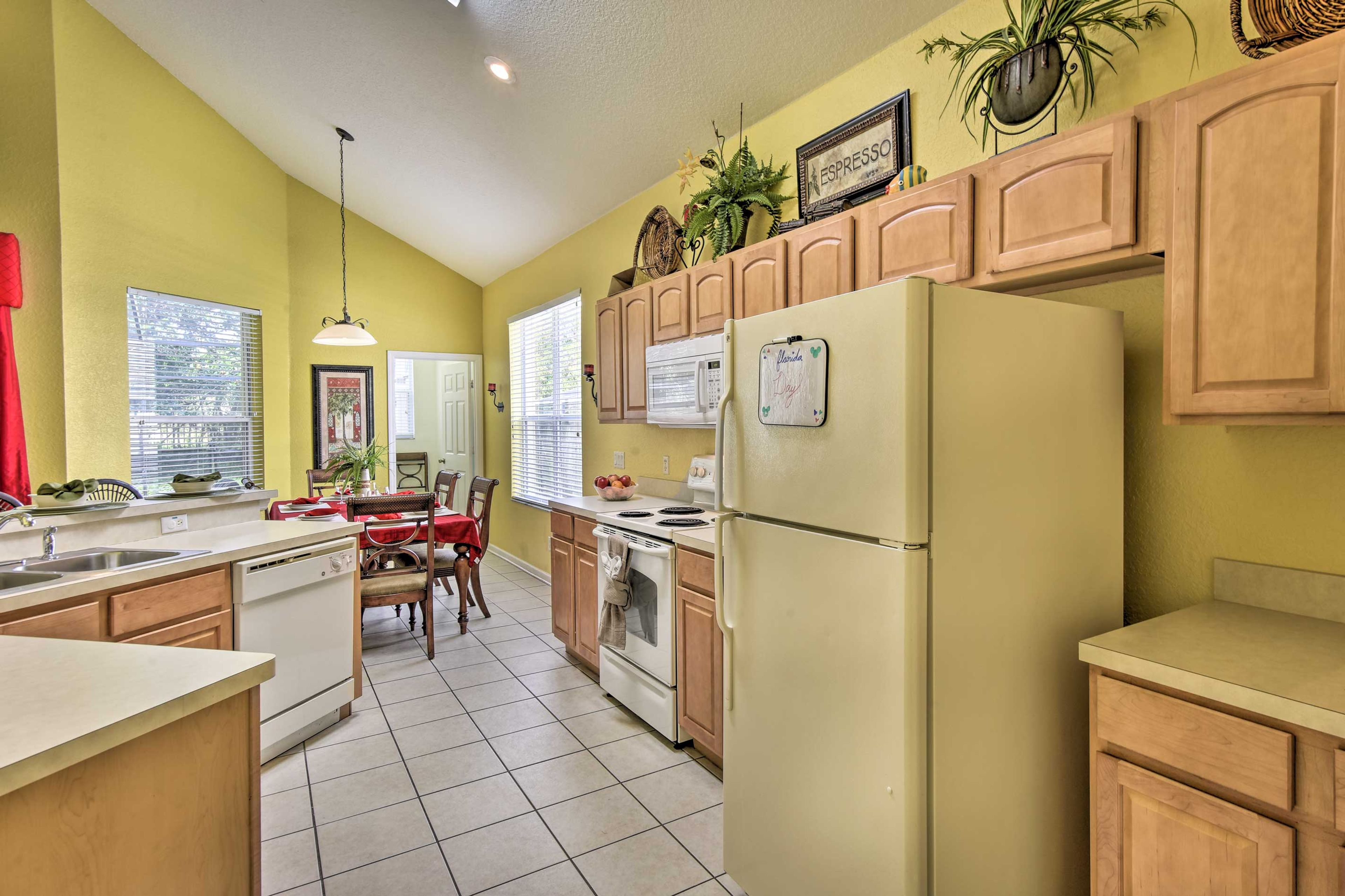 Make your way to the full kitchen when you're hungry.