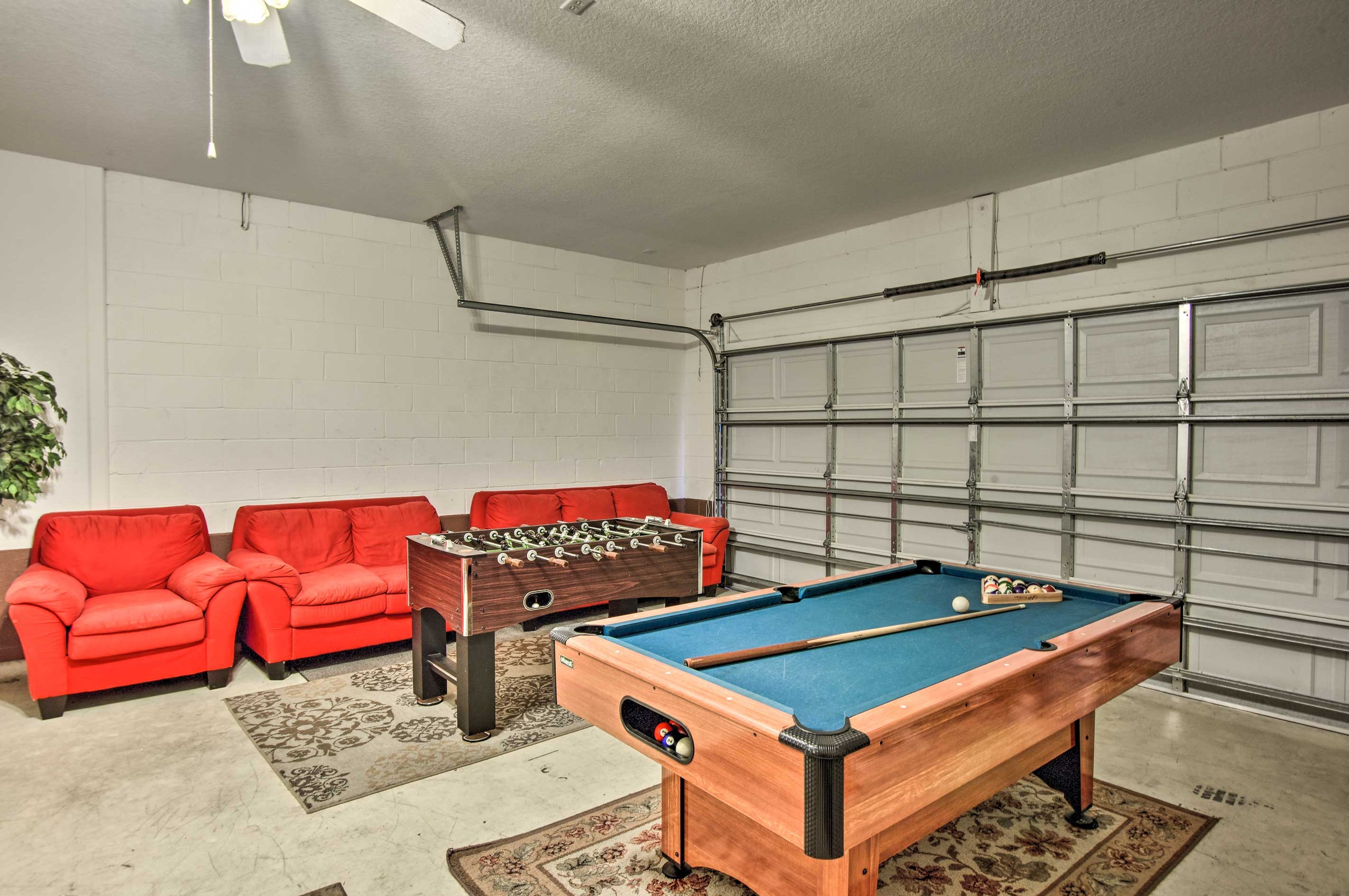 Show off your pool skills in the garage.