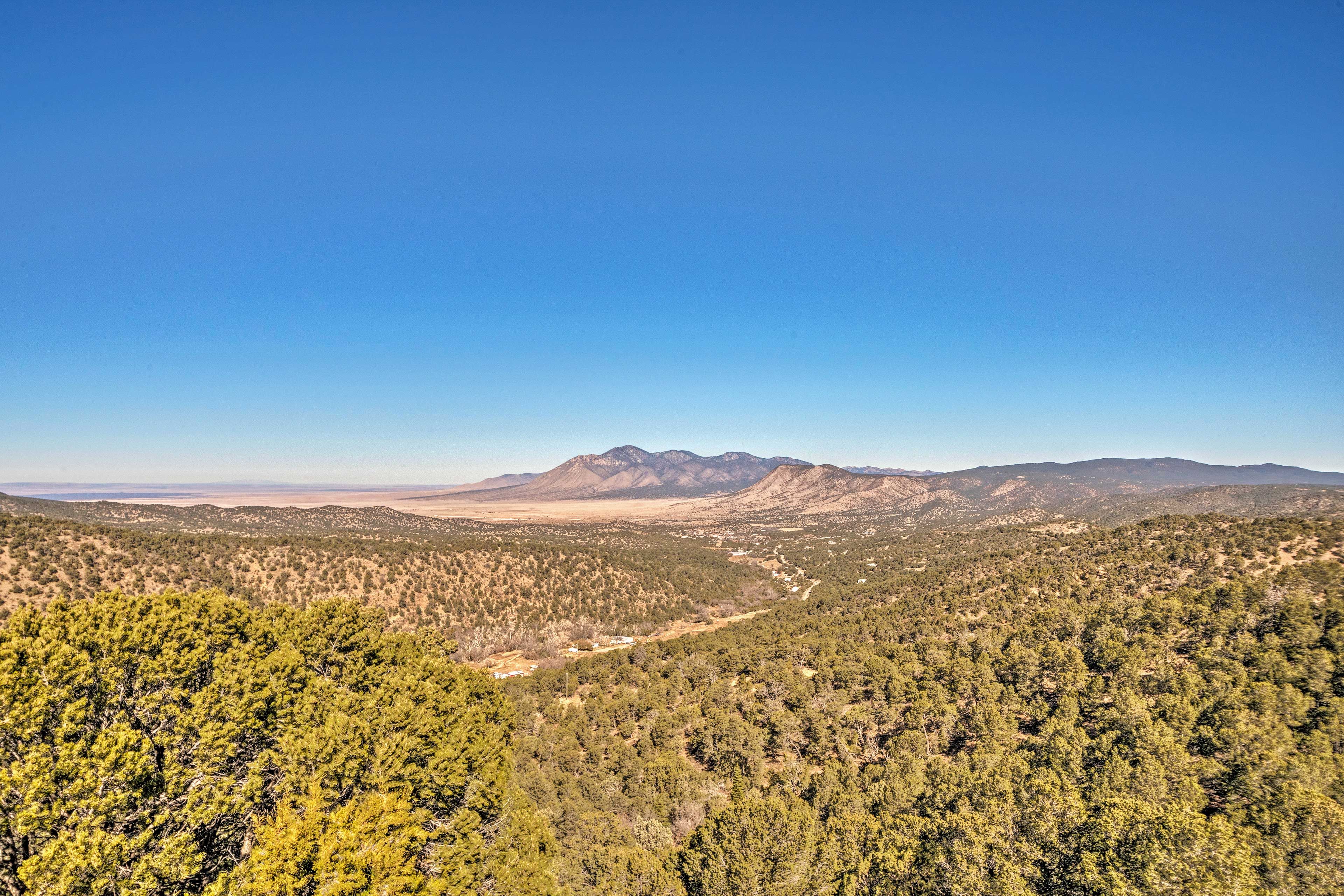 The home is nestled in the Sierra Blanca Mountains.