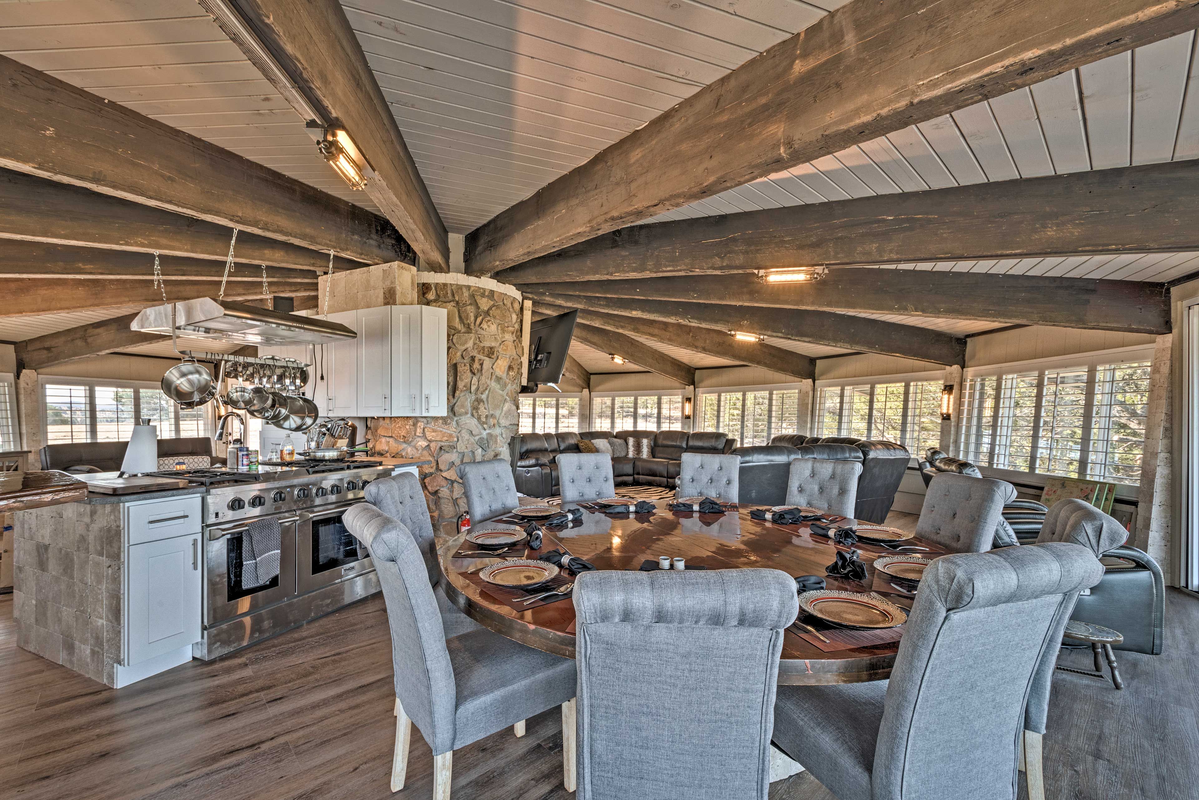 Host elegant homemade meals at this pristine dining table!