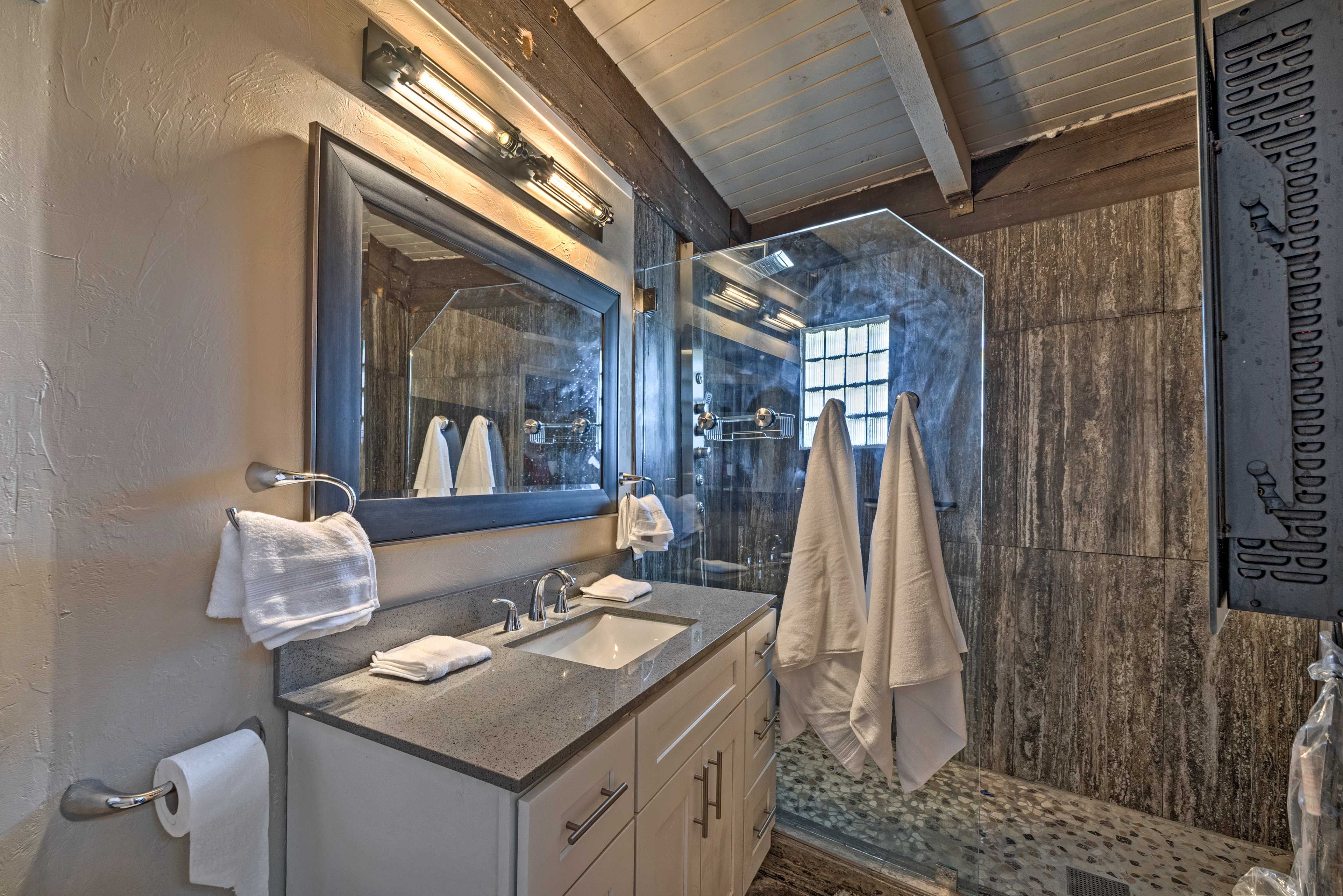 The third full bathroom boasts another luxury walk-in shower.