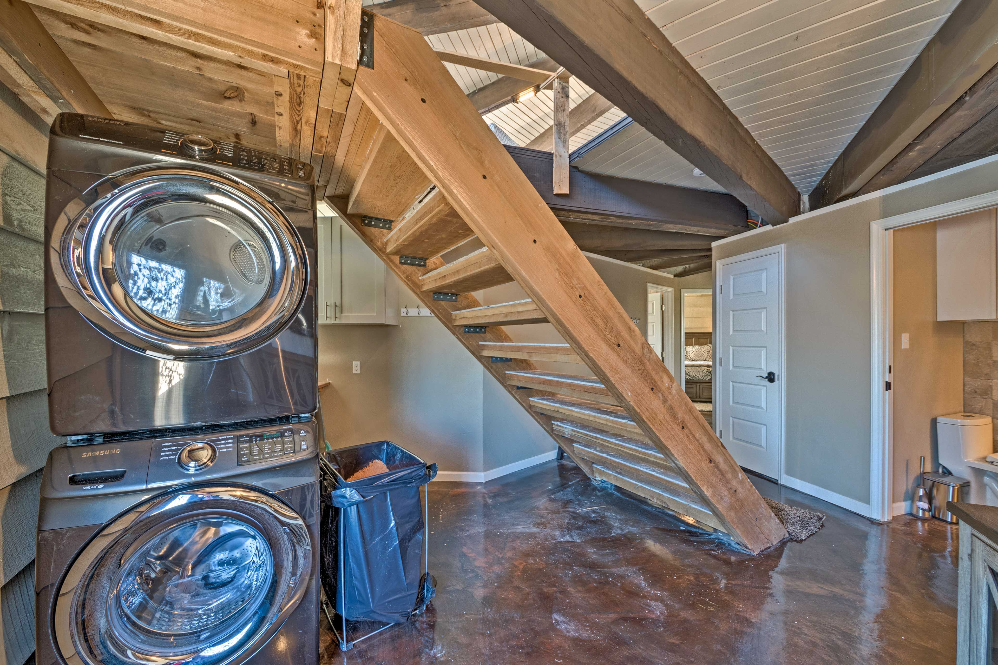 Utilize the in-home washer/dryer after outdoor activities.