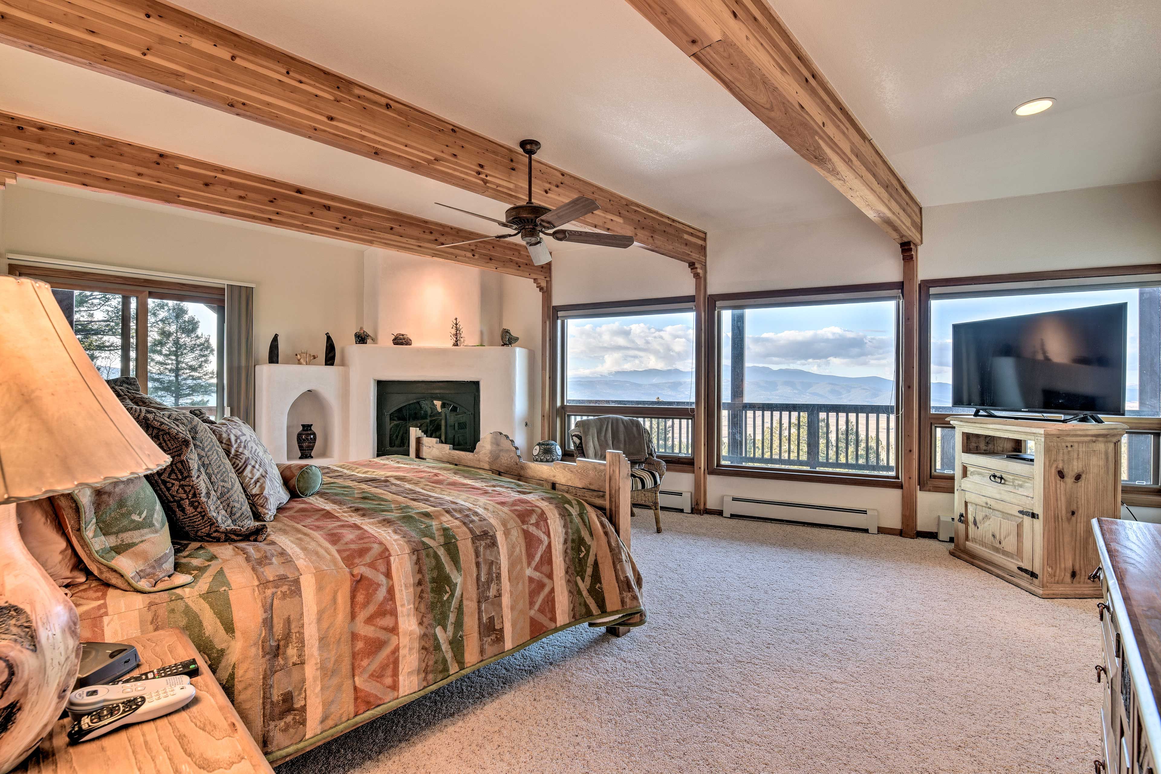 Retire to the bedroom and light your own fire.