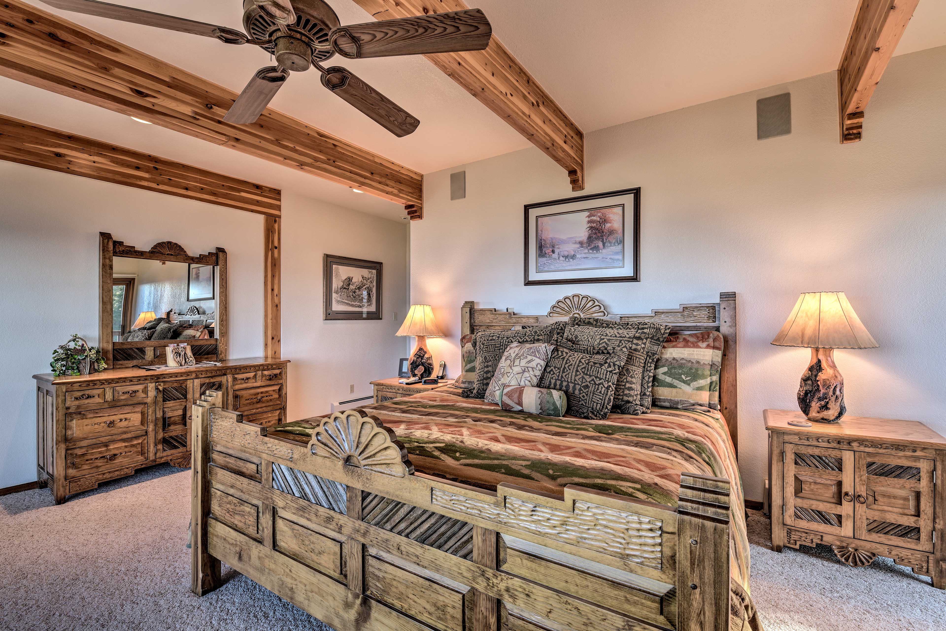 Fall asleep quickly on this king-sized bed.