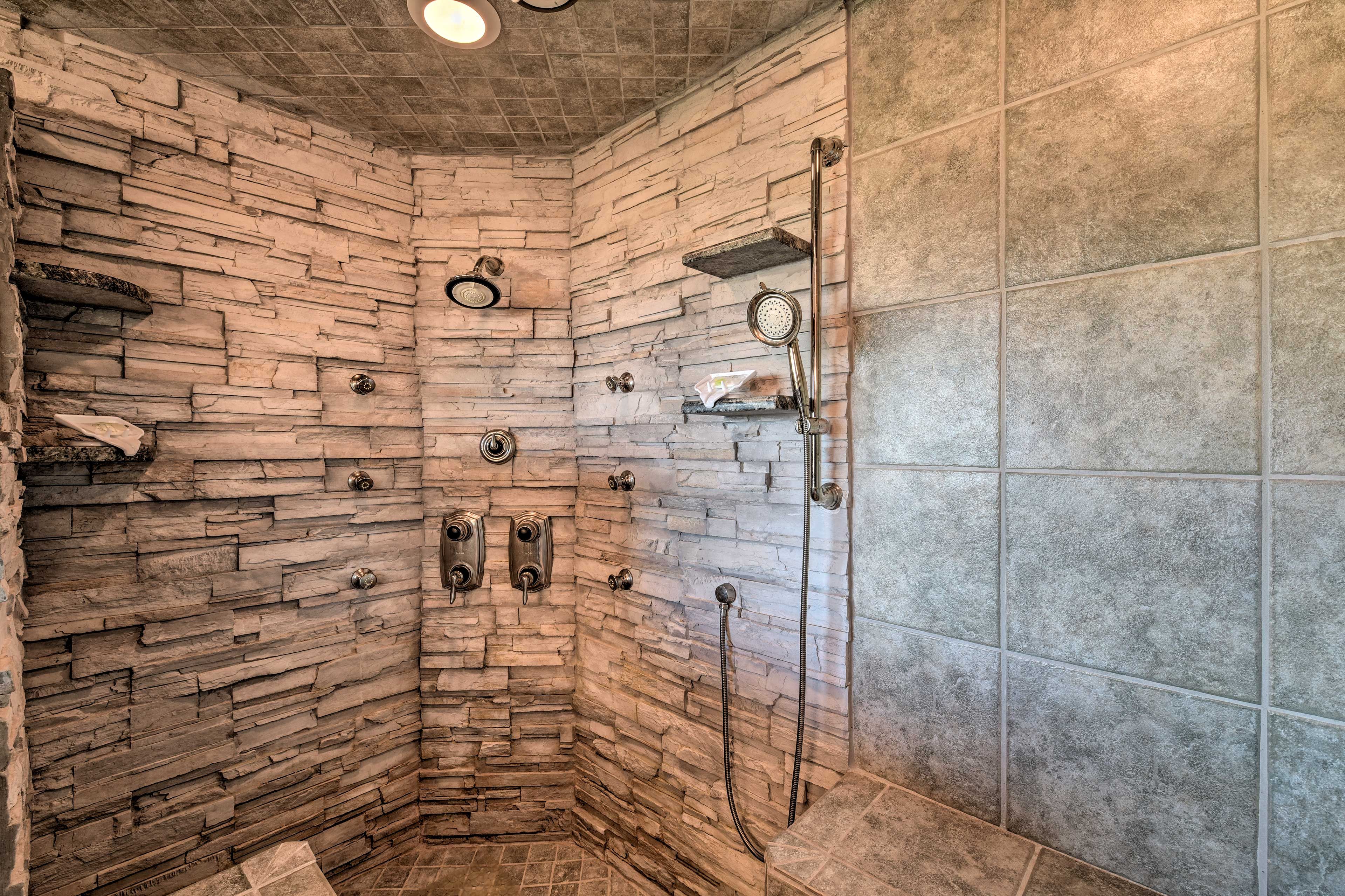 Shower in style in this massive steam shower.
