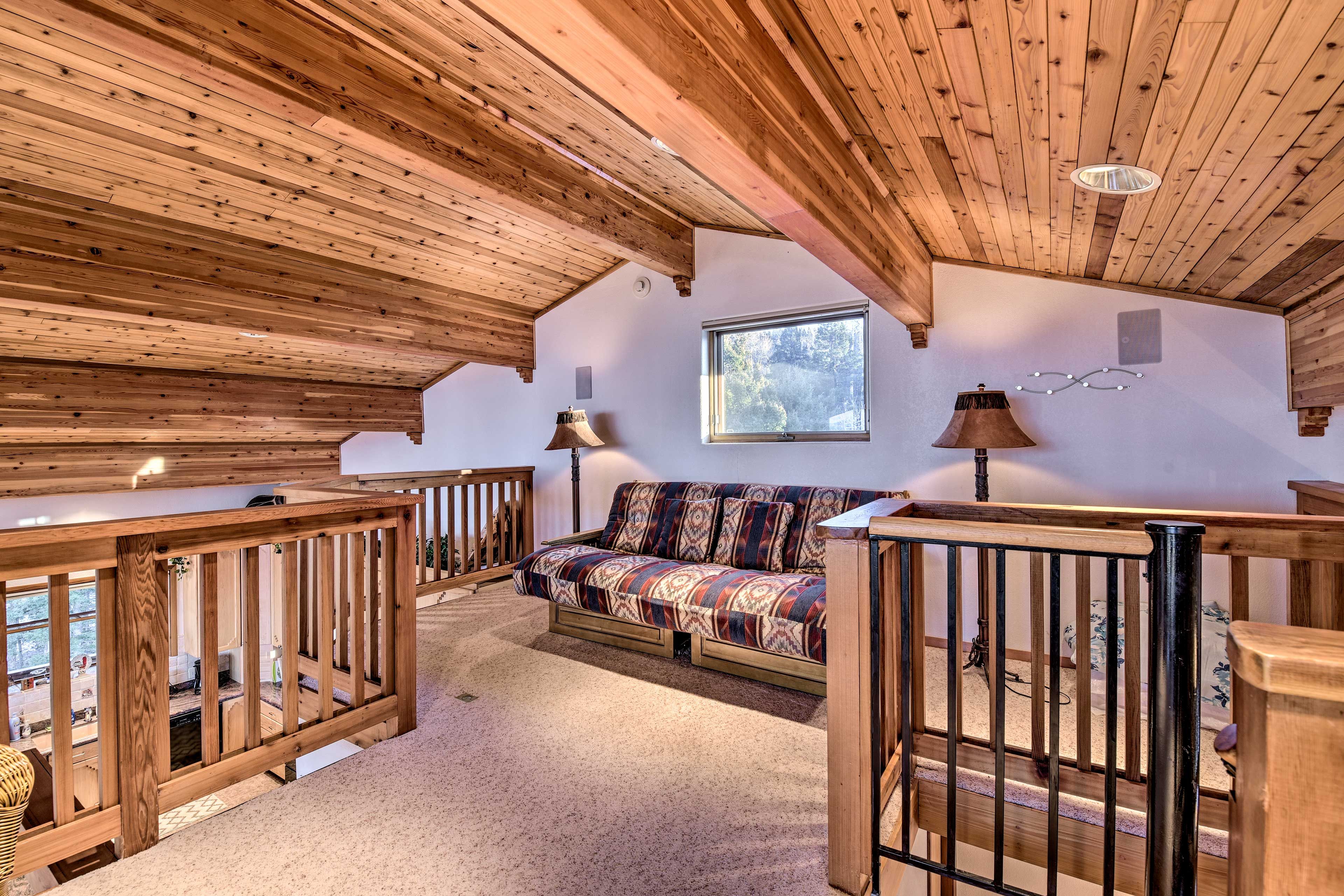 Find your own solitude upstairs in the loft.