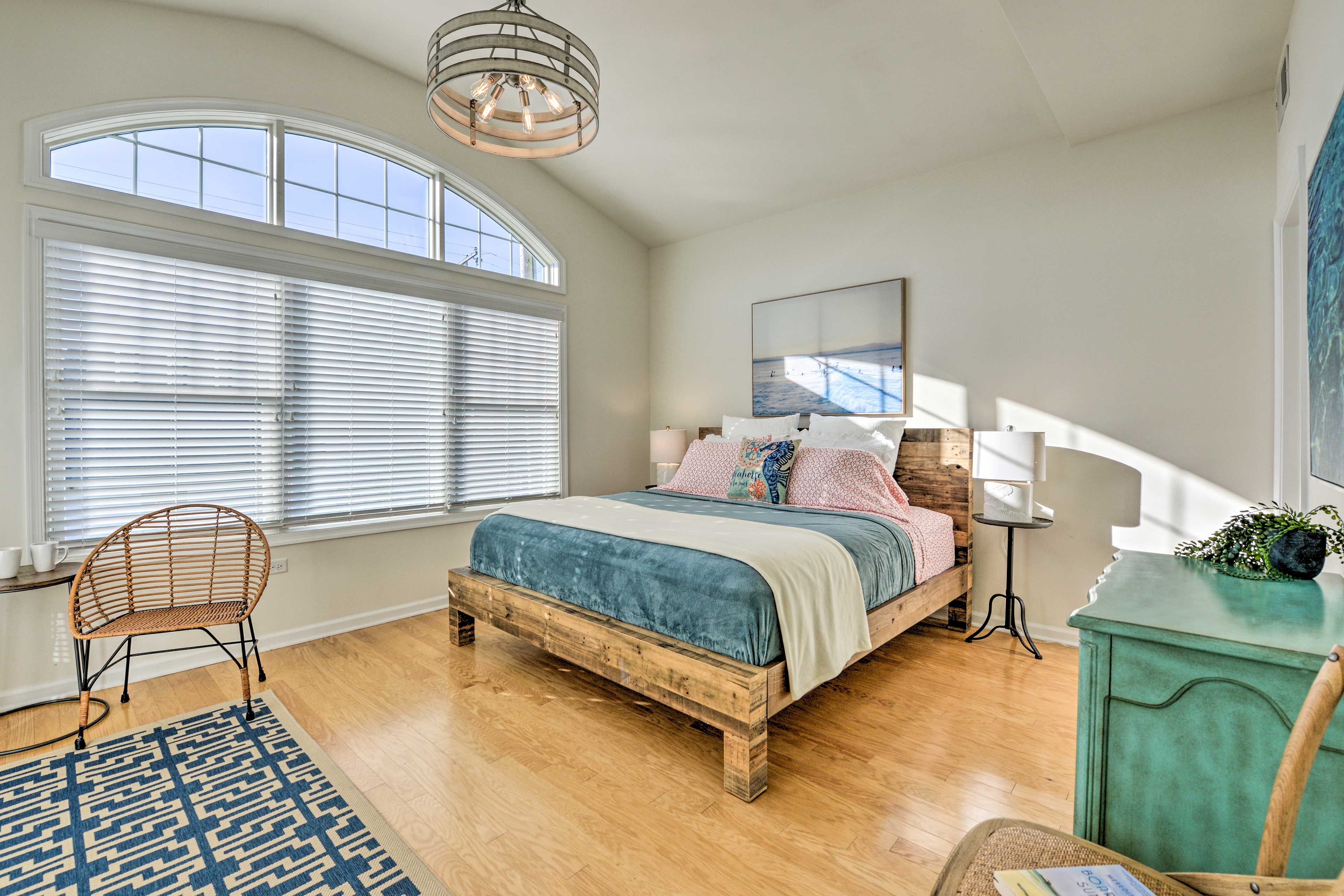 Stretch out on the extra roomy California king bed in this bedroom.