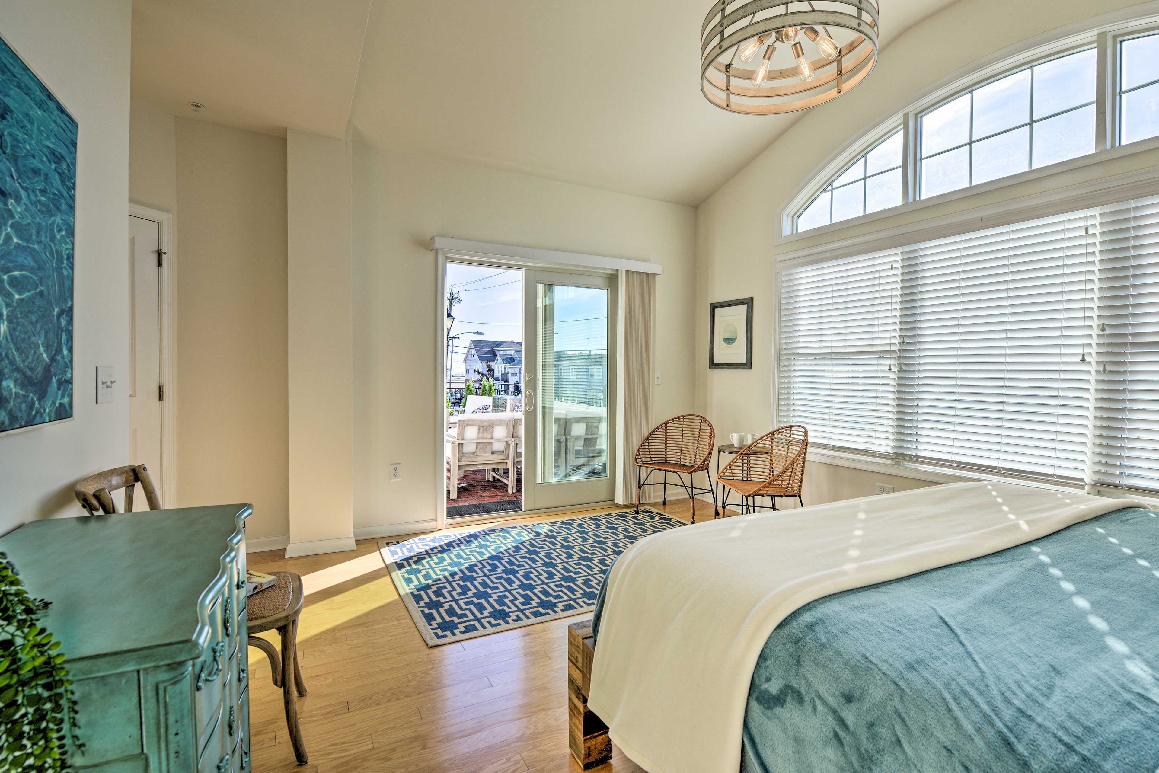 Design touches like the chandelier makes the space stand out!