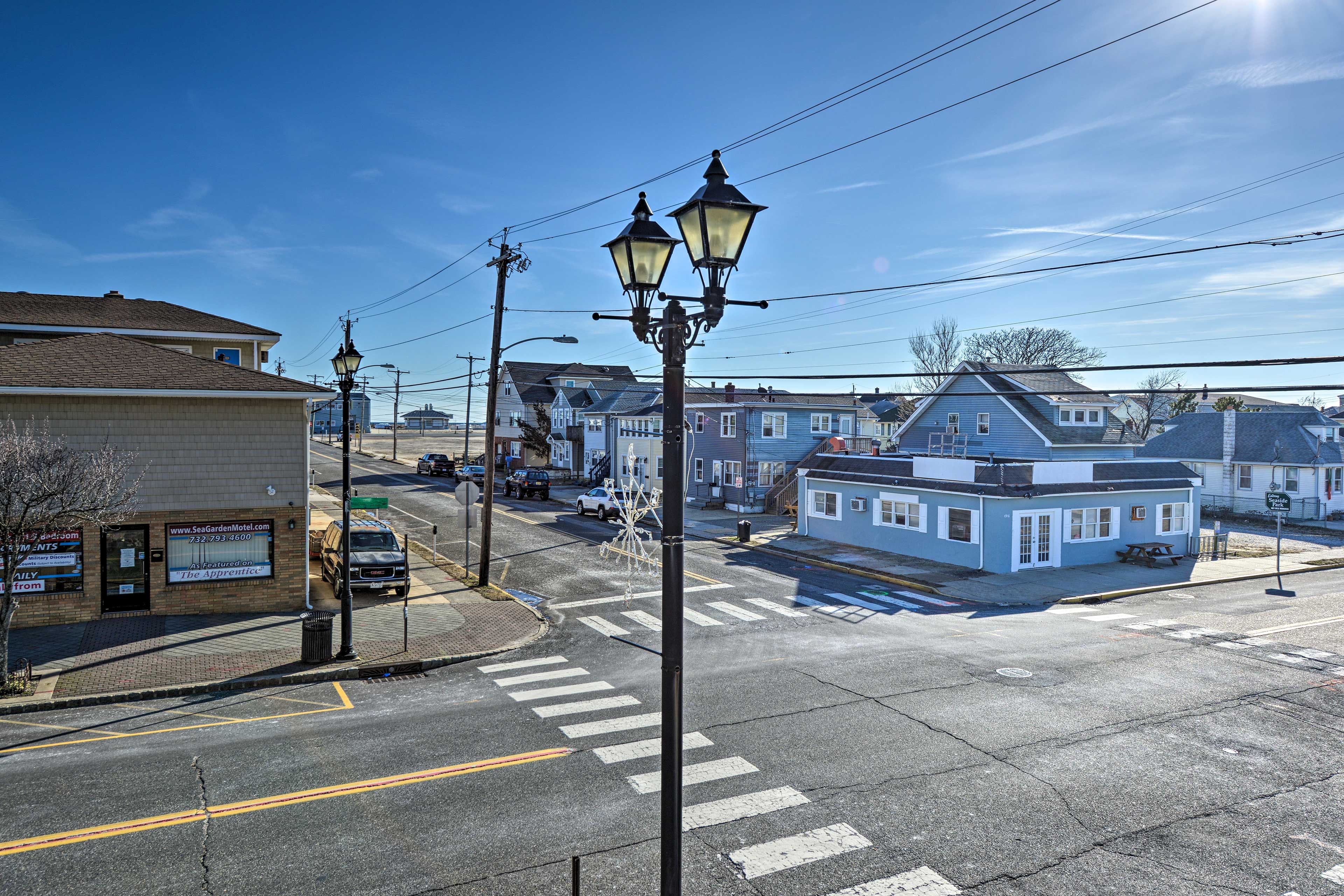 People watch from your vantage point above main street!