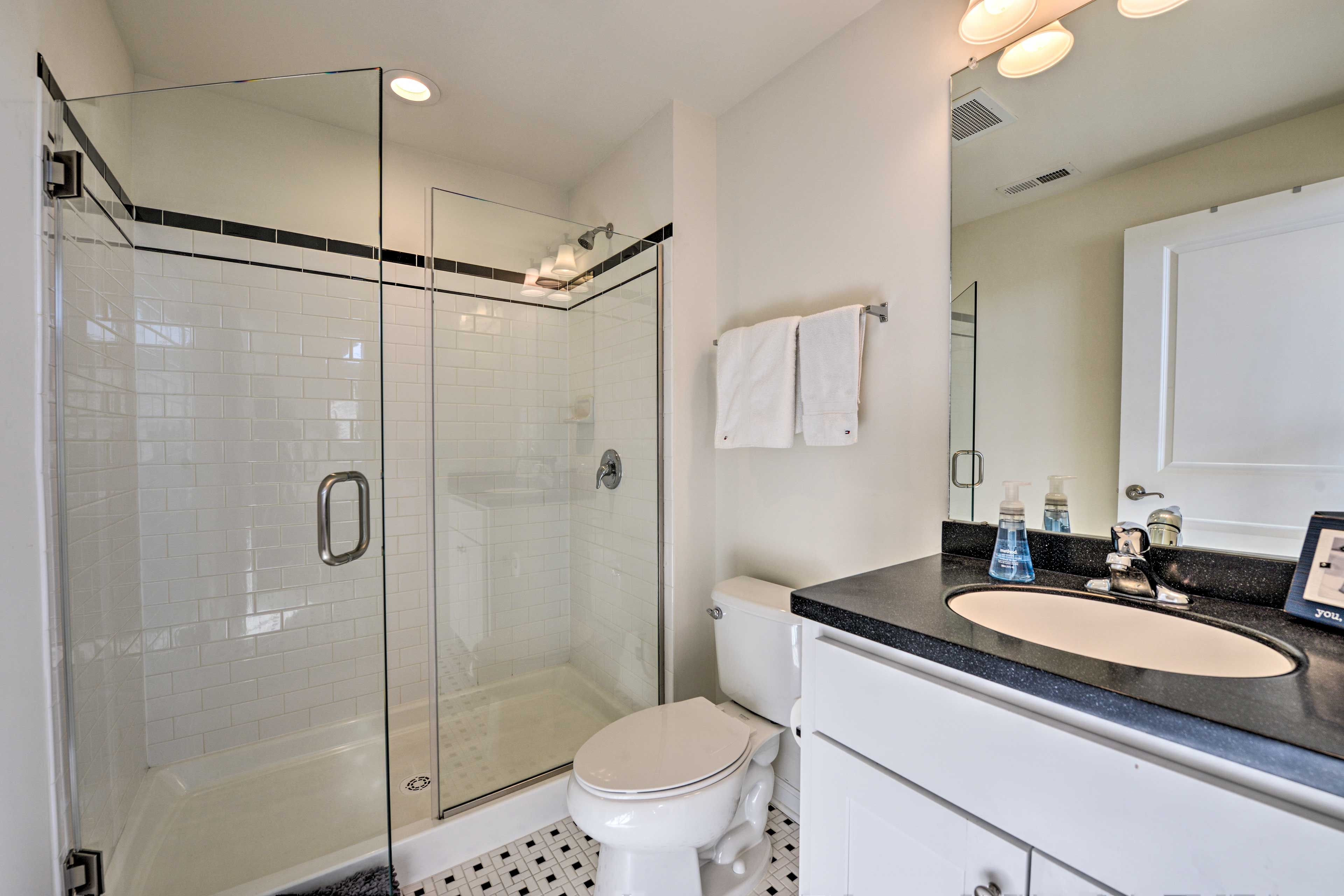 Rinse off in the en-suite bathroom before bed.