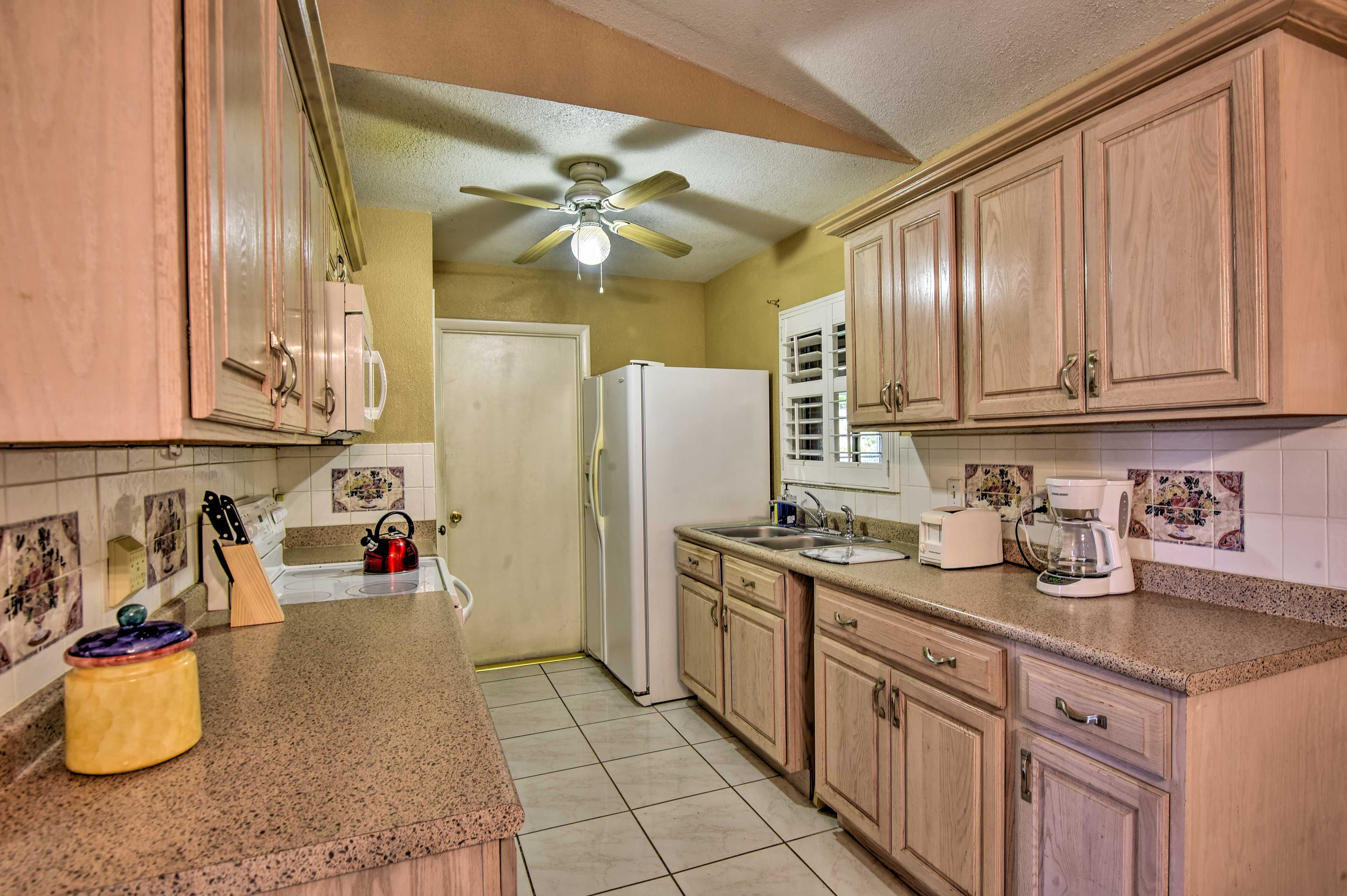 Stow away groceries in the ample cabinet space.