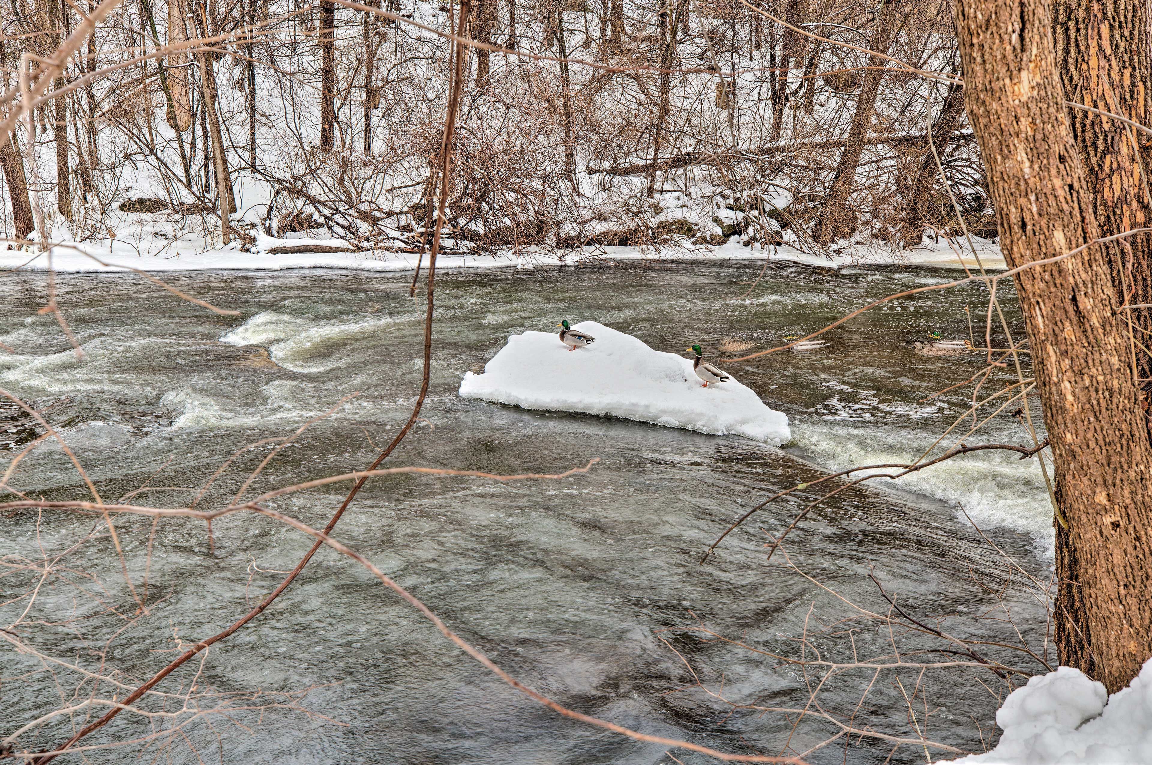 The Milwaukee River runs through town.