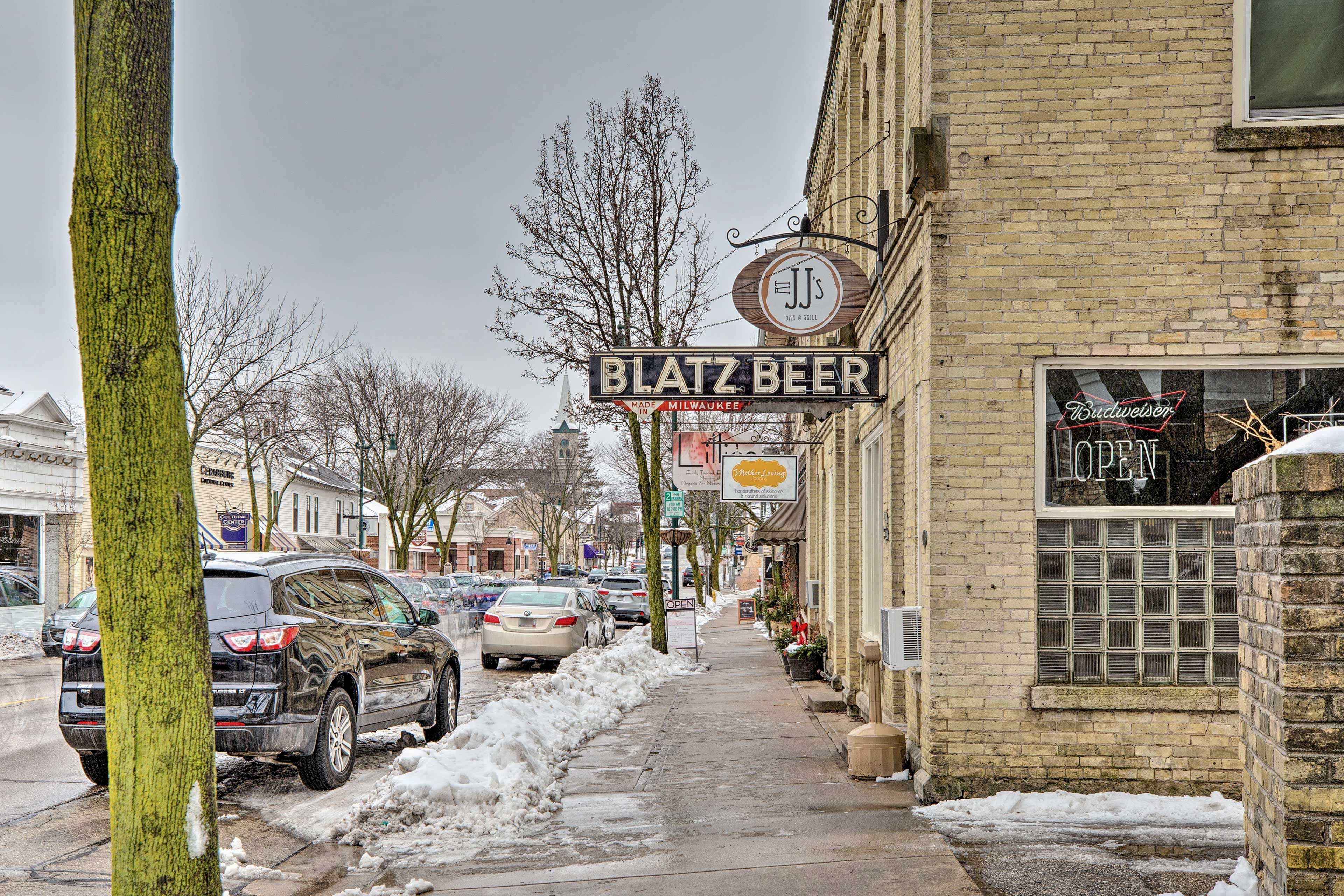 There is a wide variety of shopping and dining options in town.