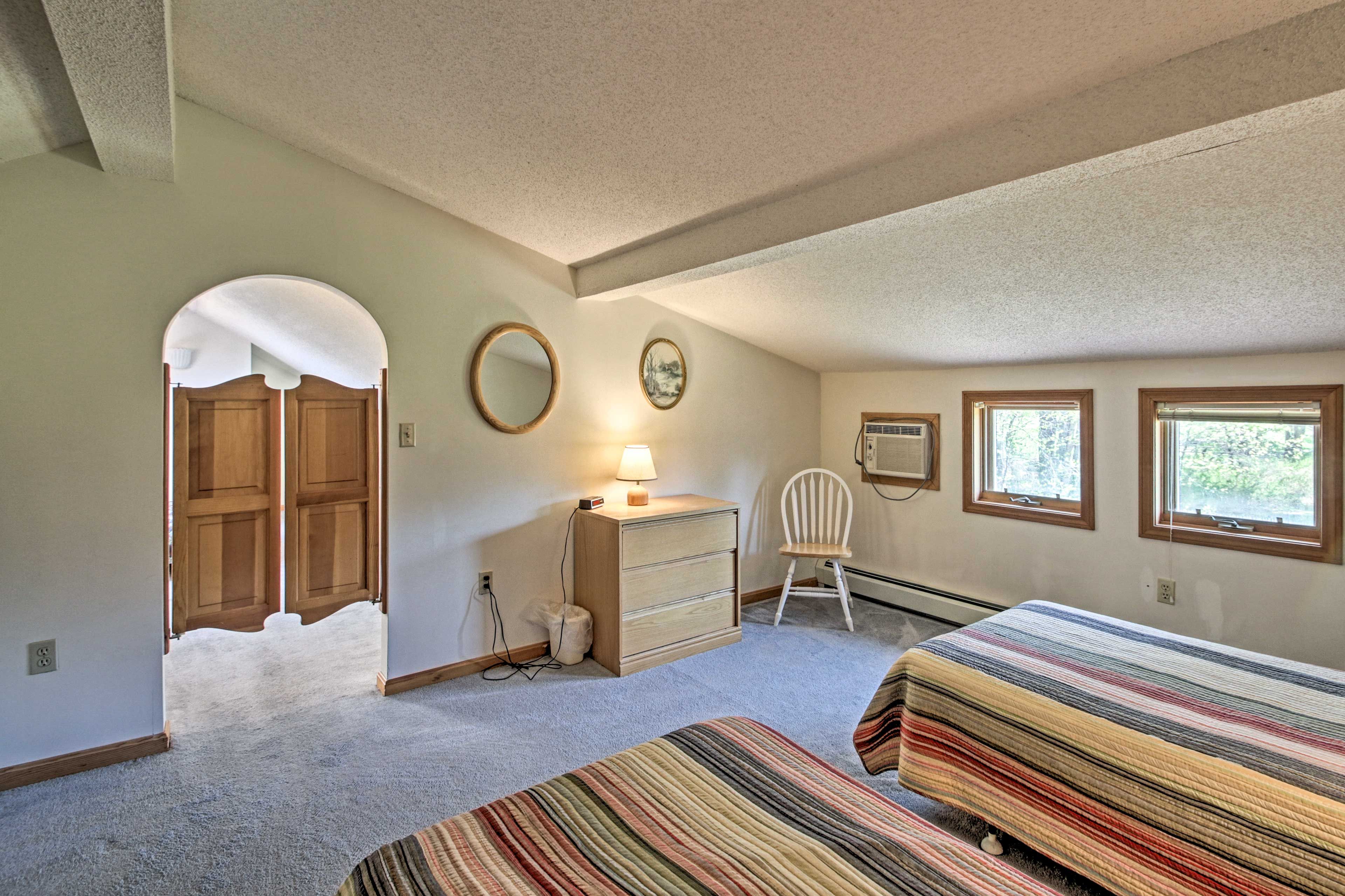 This room has an A/C unit for the sweltering summer heat.