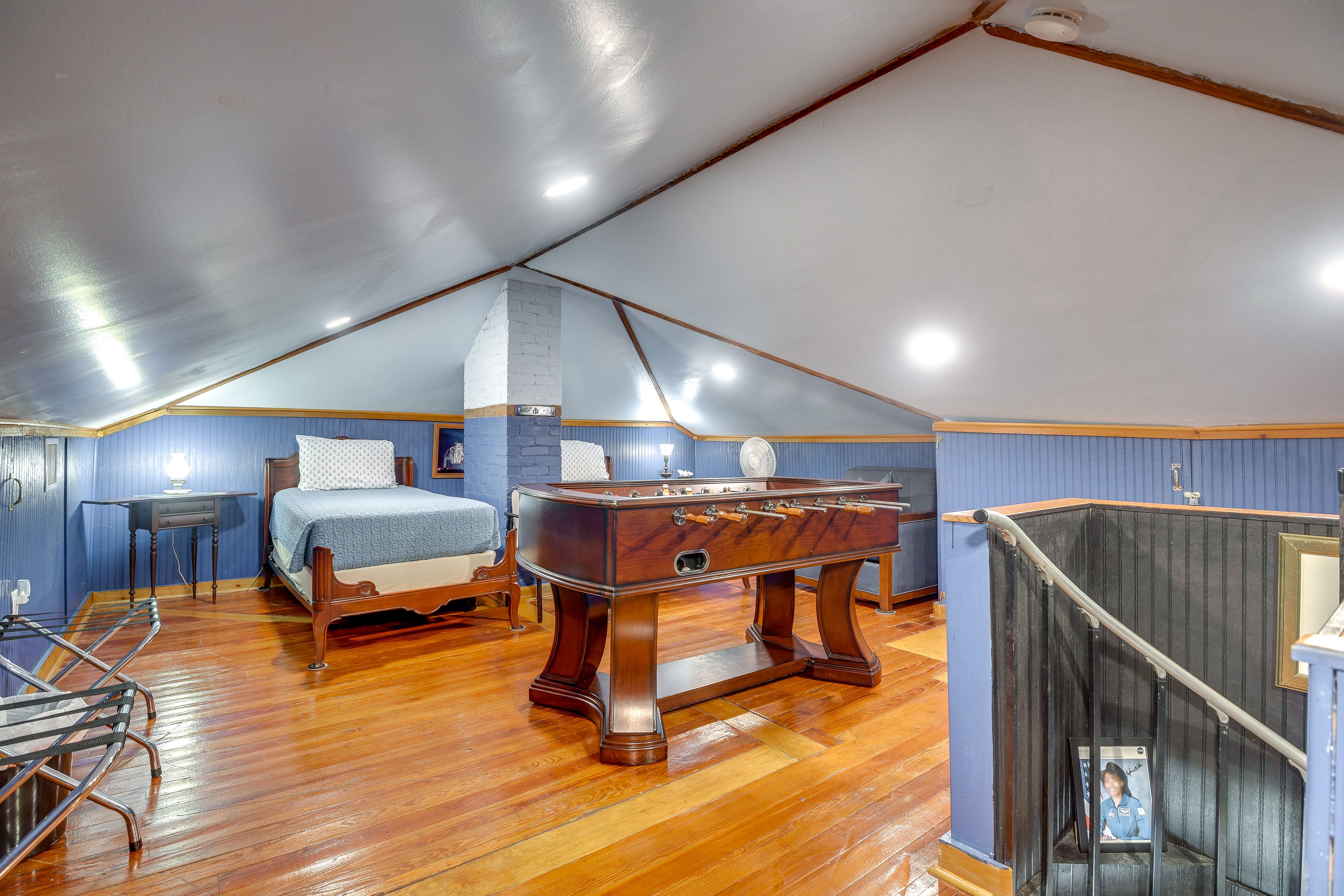 Bedroom 3 (Attic Loft) | 2 Twin Beds | Foosball | Spiral Staircase Access