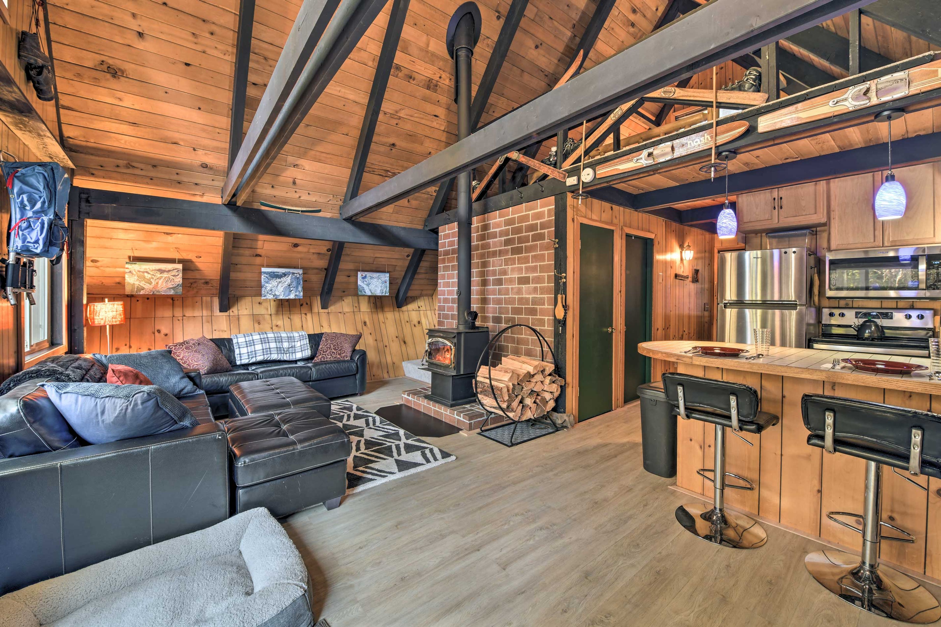 You'll love the A-frame architecture and exposed beams!
