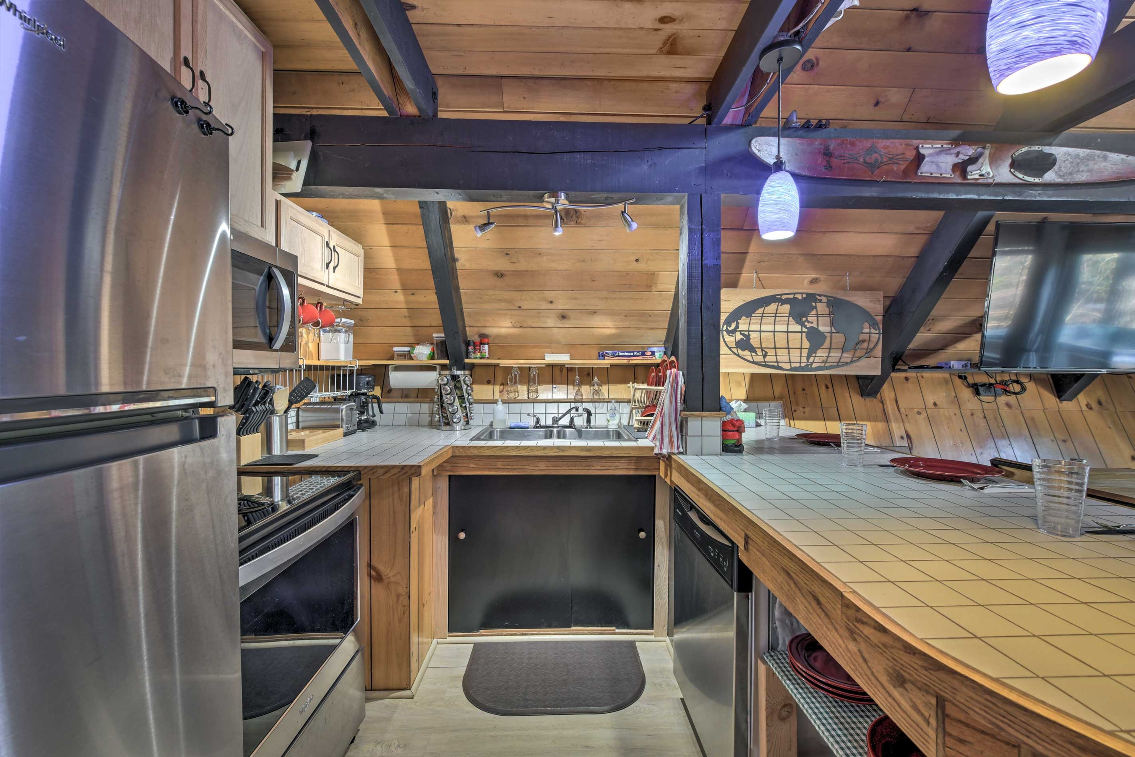 The full kitchen offers everything needed to prepare your favorite meals.