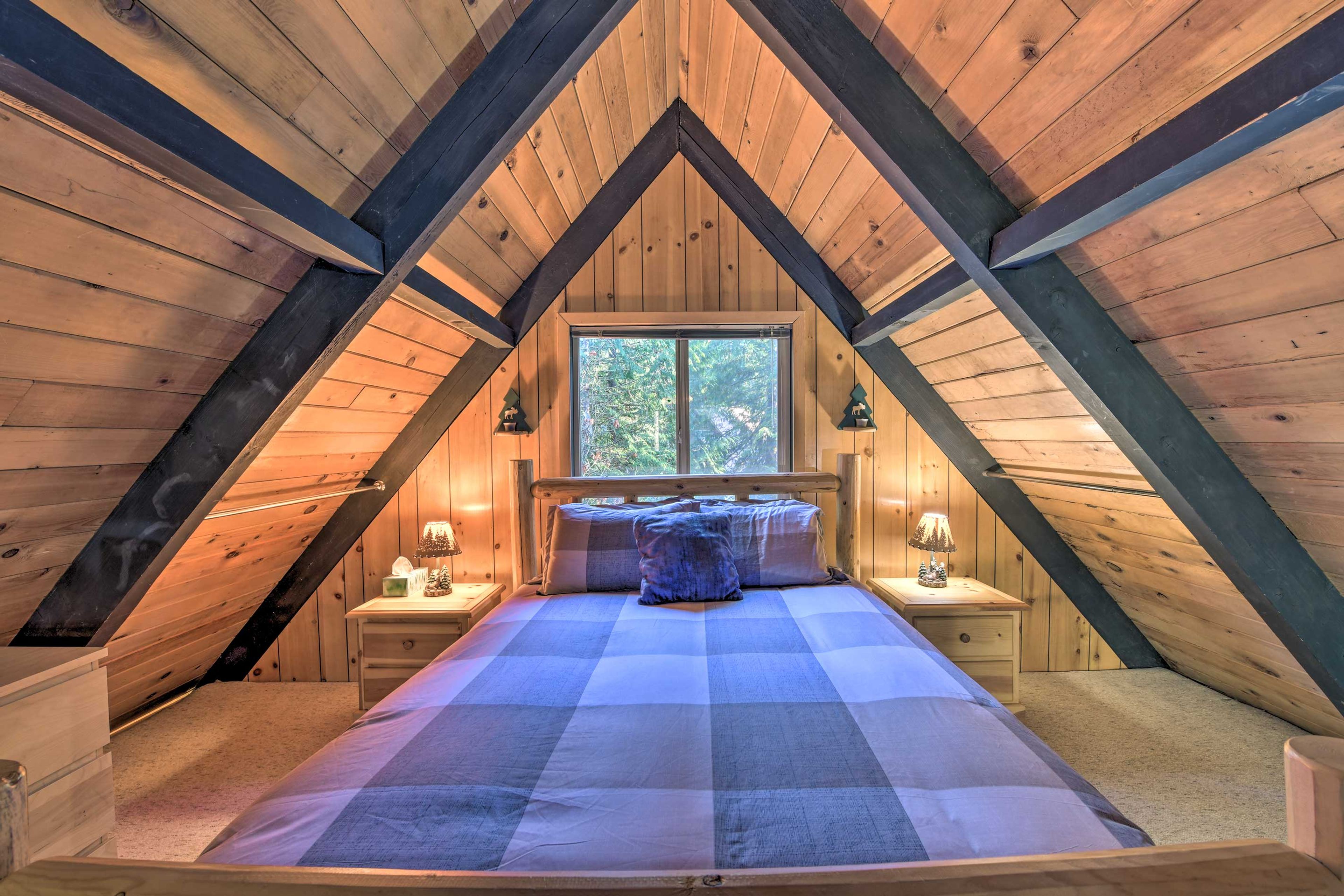 Fall asleep to serene woodland views.