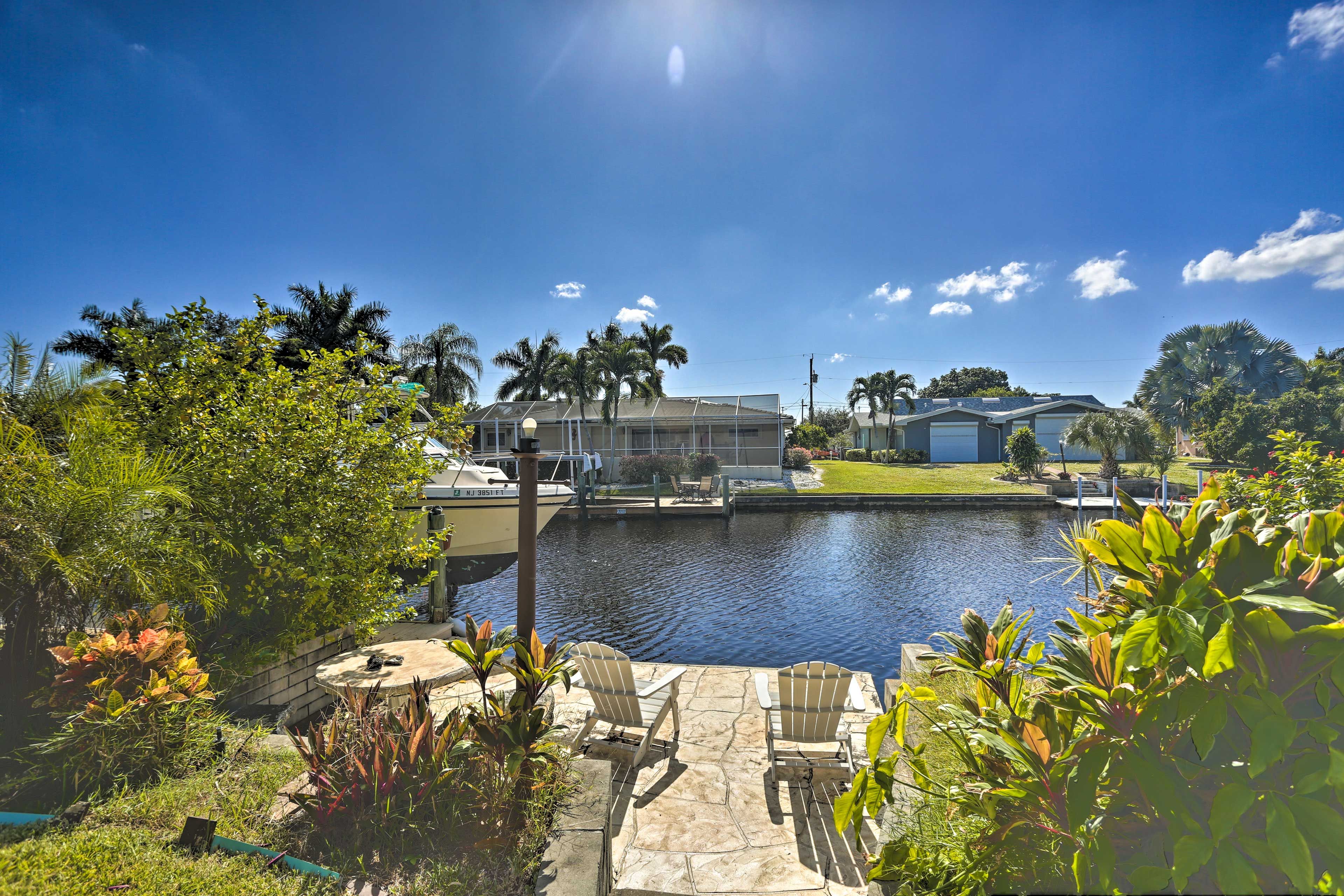 This canal-front vacation rental home provides great views.