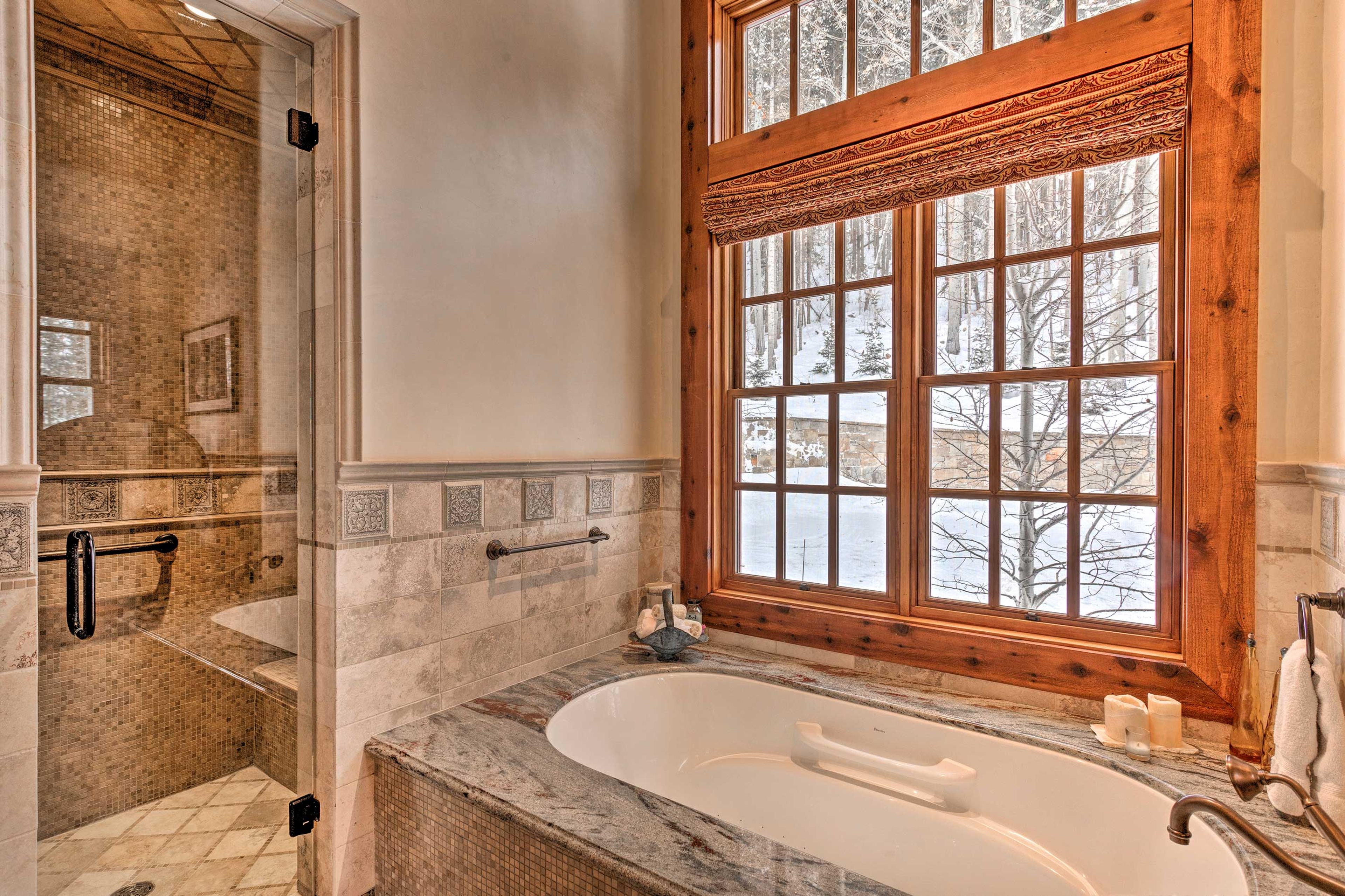 Soak in the tub after an exciting day on the slopes.