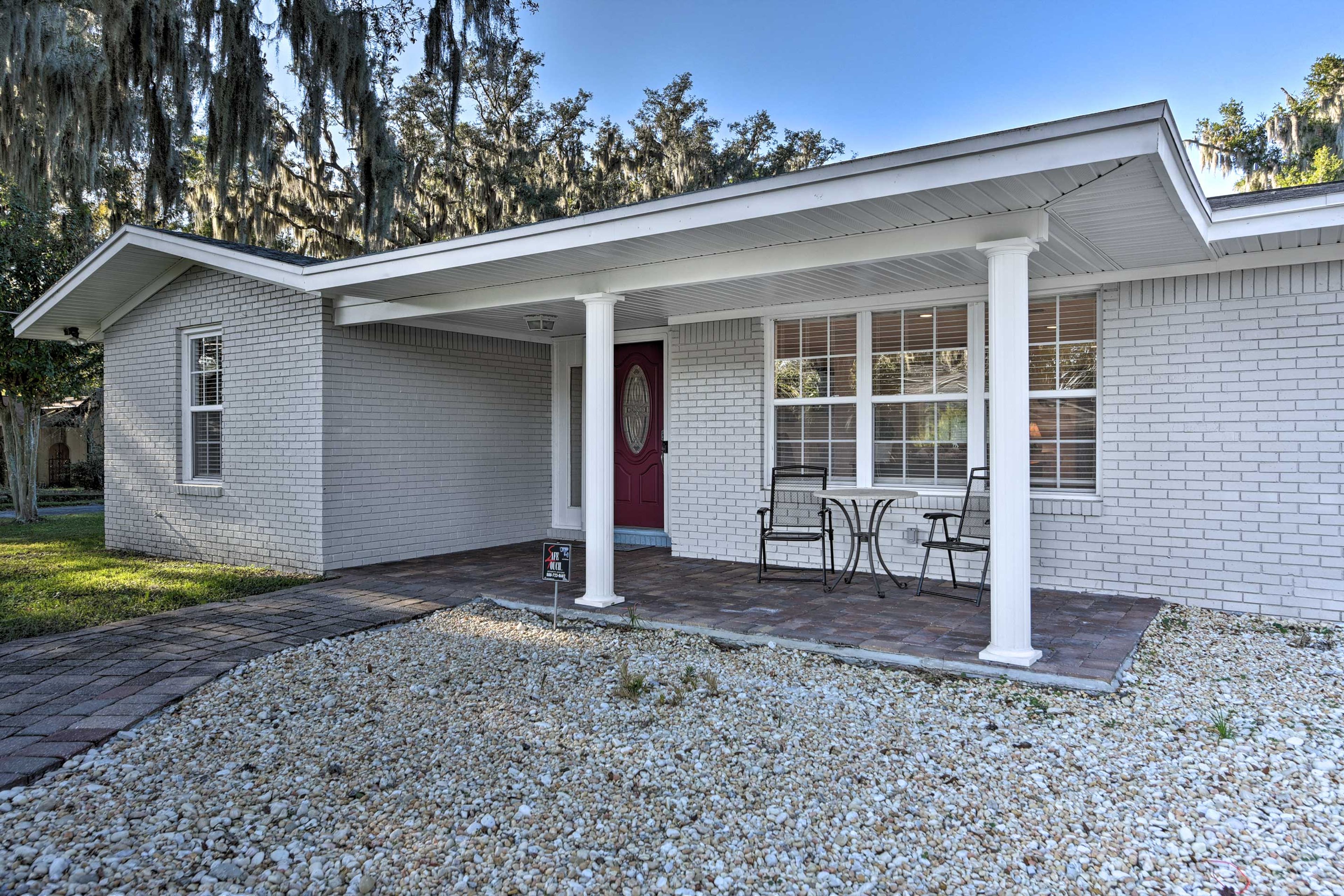 Enjoy a glass of wine as you watch the sun melt away from the front patio.