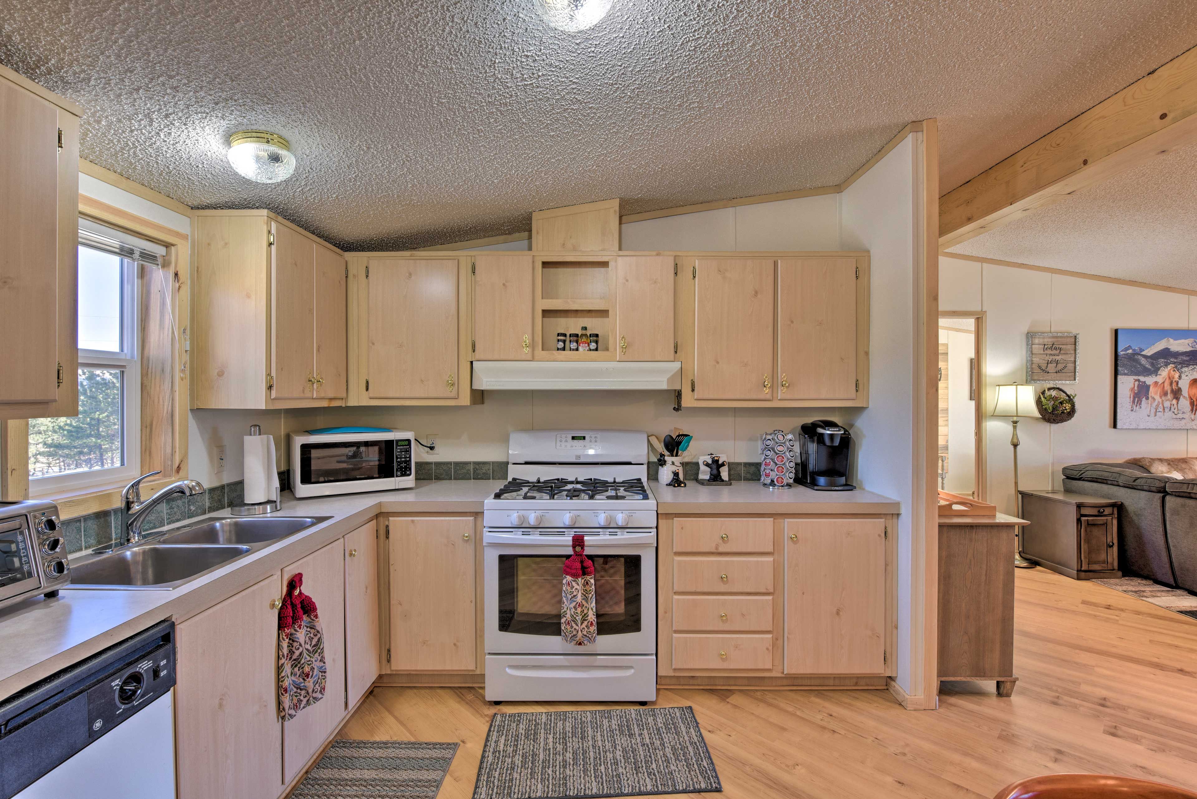 Whip up homemade meals in the fully equipped kitchen.
