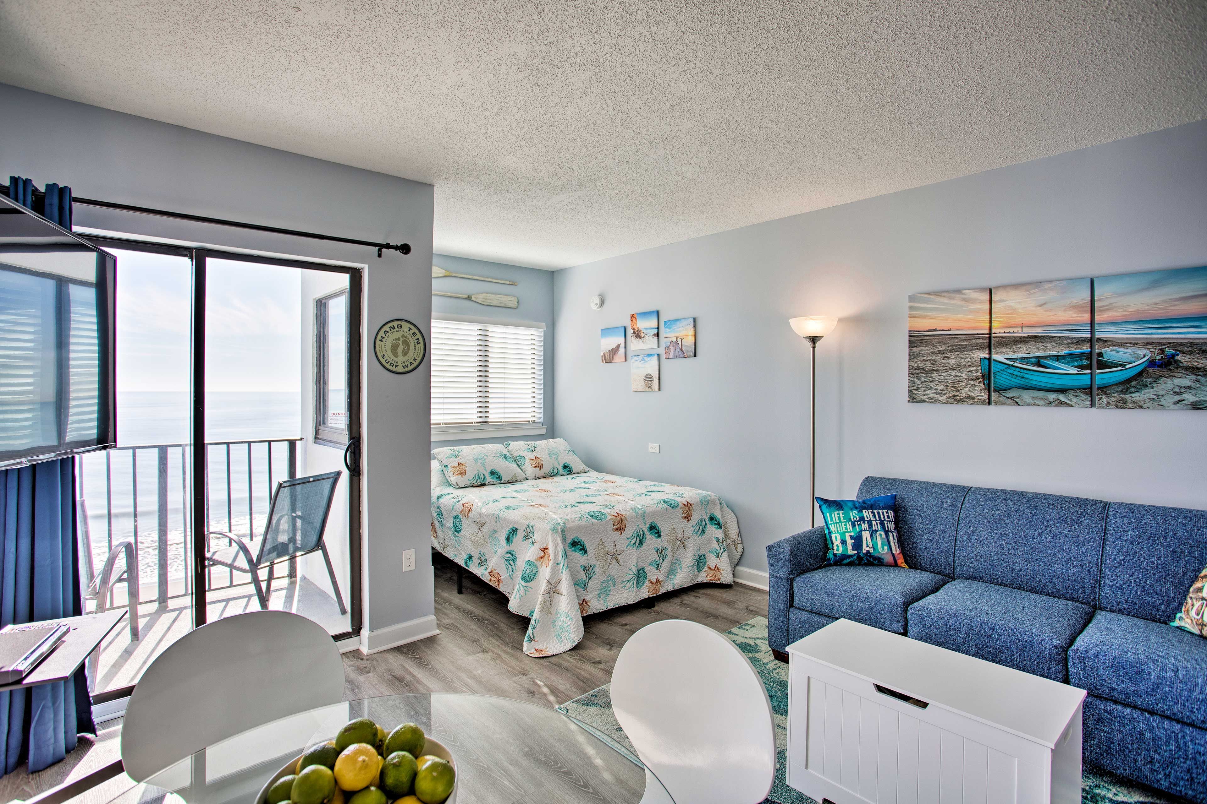 Step out onto the balcony to check out the weather.