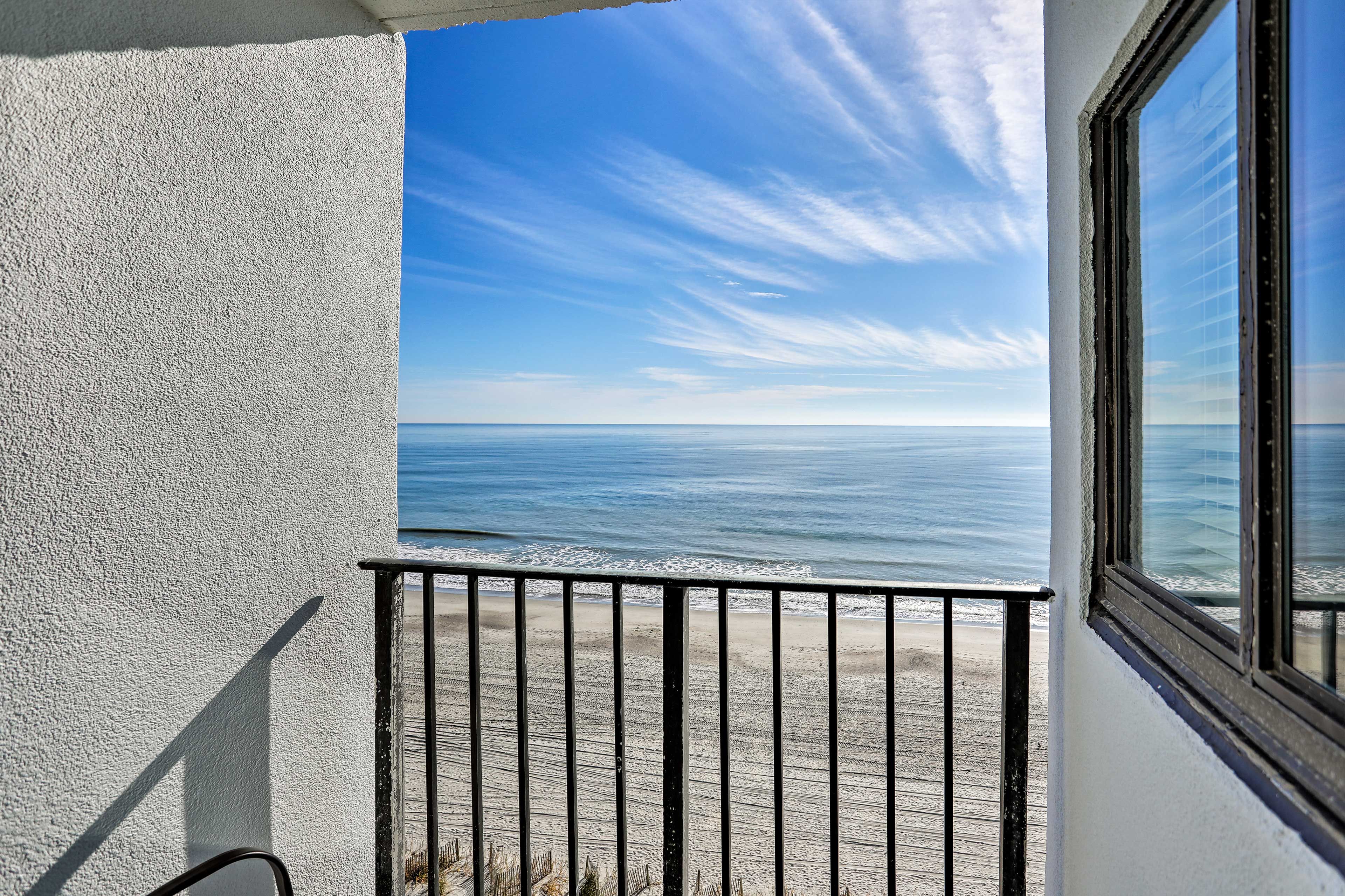See whats happening on the beach from the balcony.