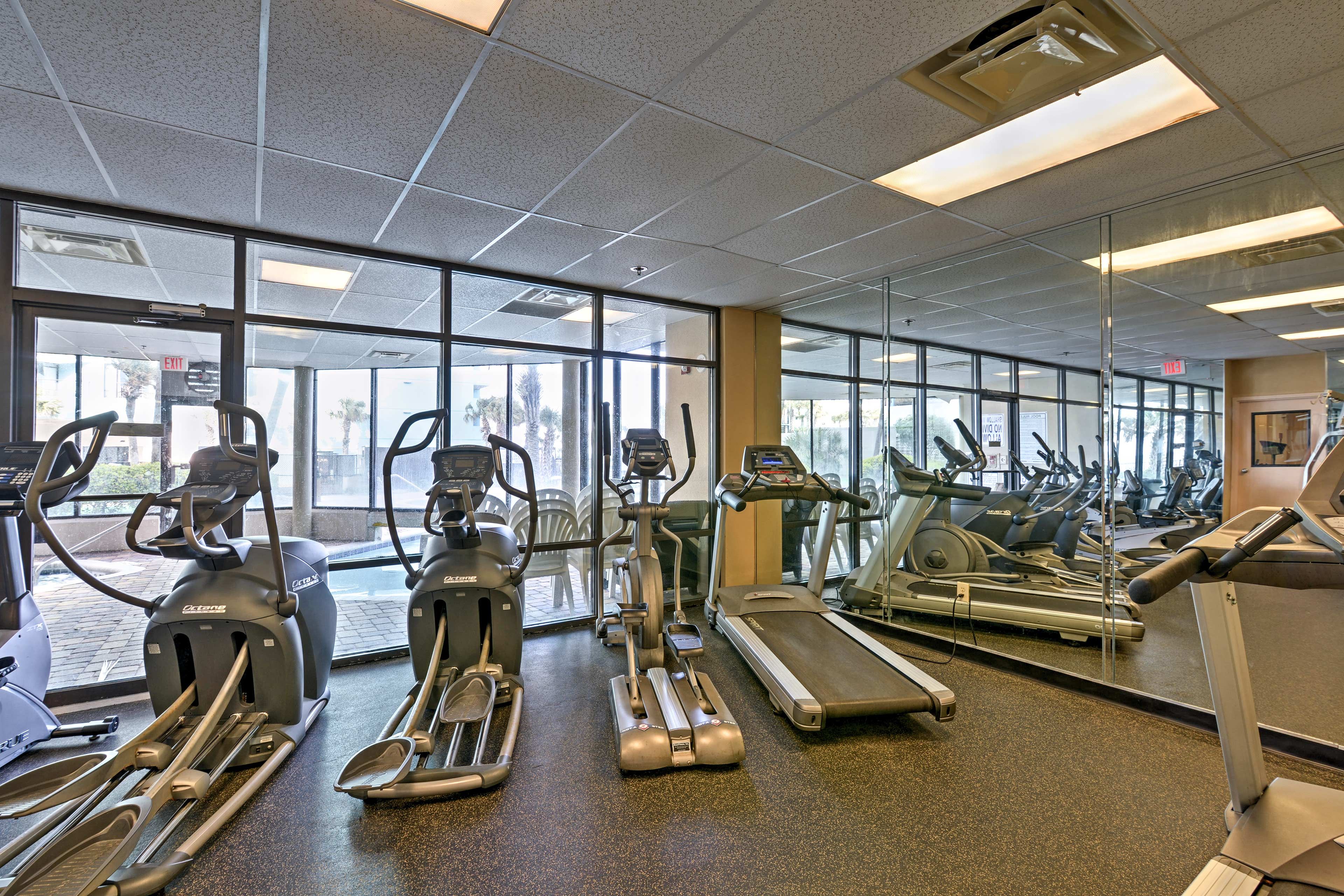 Dont skip a day at the gym thanks to the fitness center.