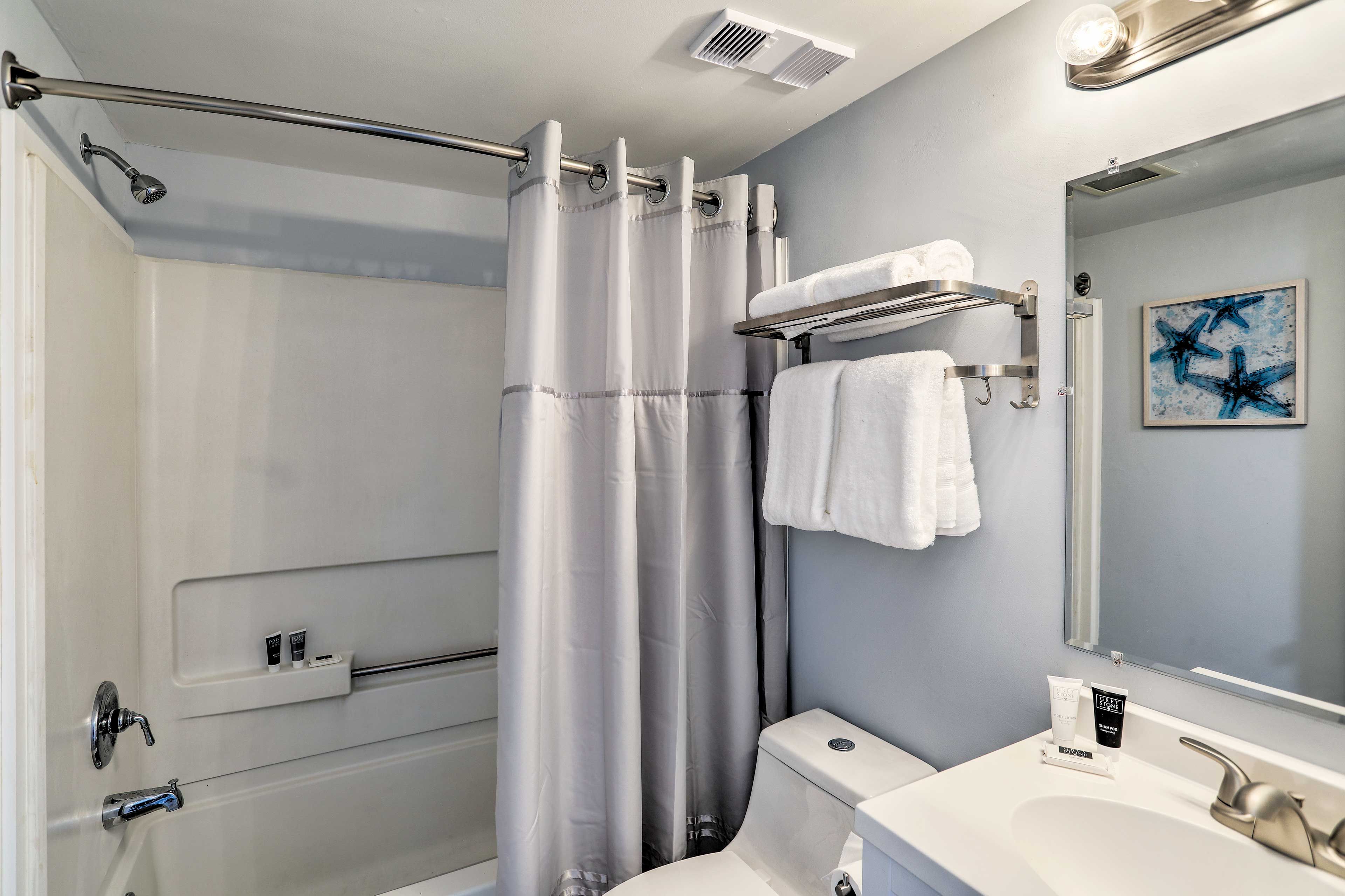 Wash off the sand and salt water in the shower.