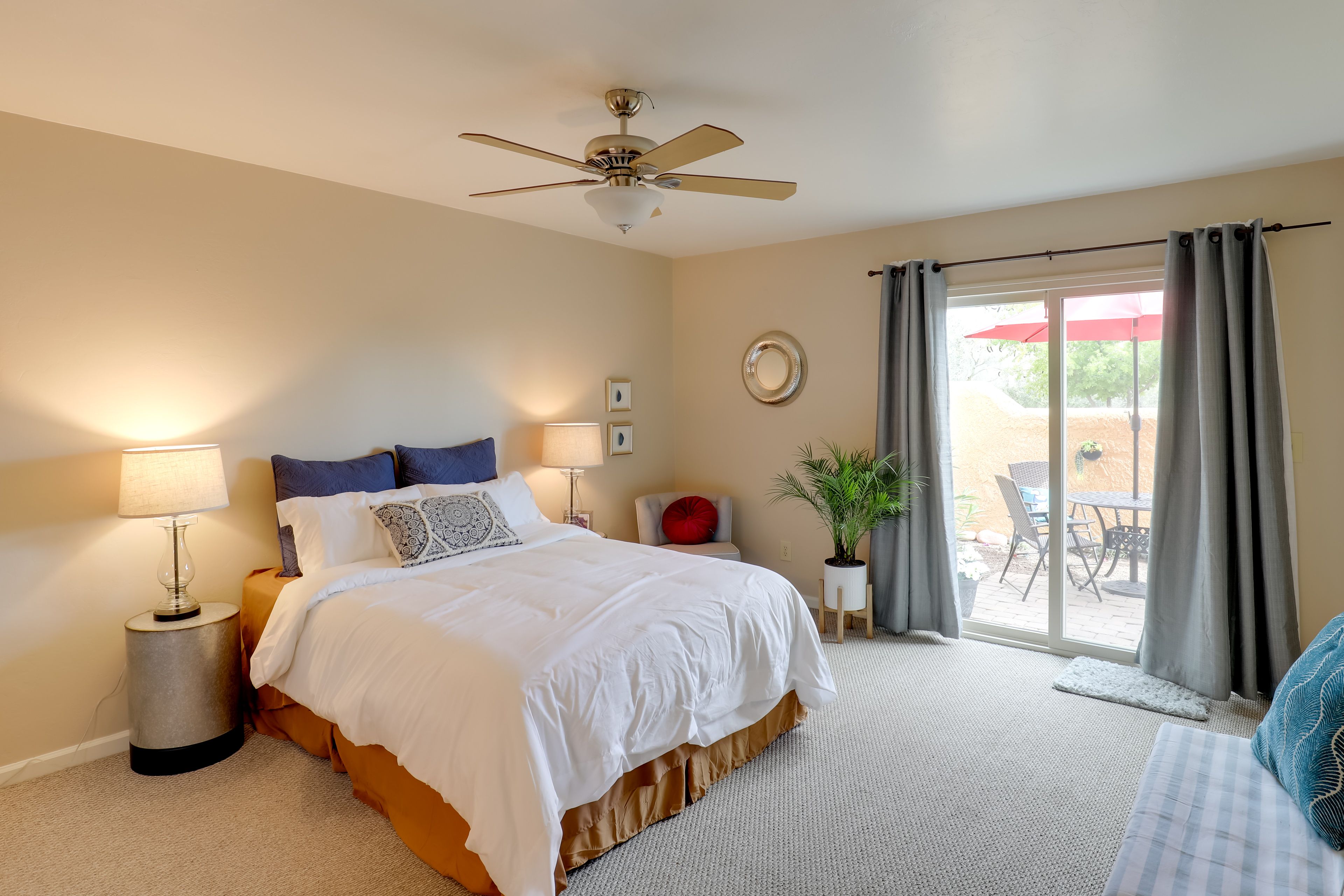 Bedroom 1 | Queen Bed | Patio Access | En-Suite Bathroom
