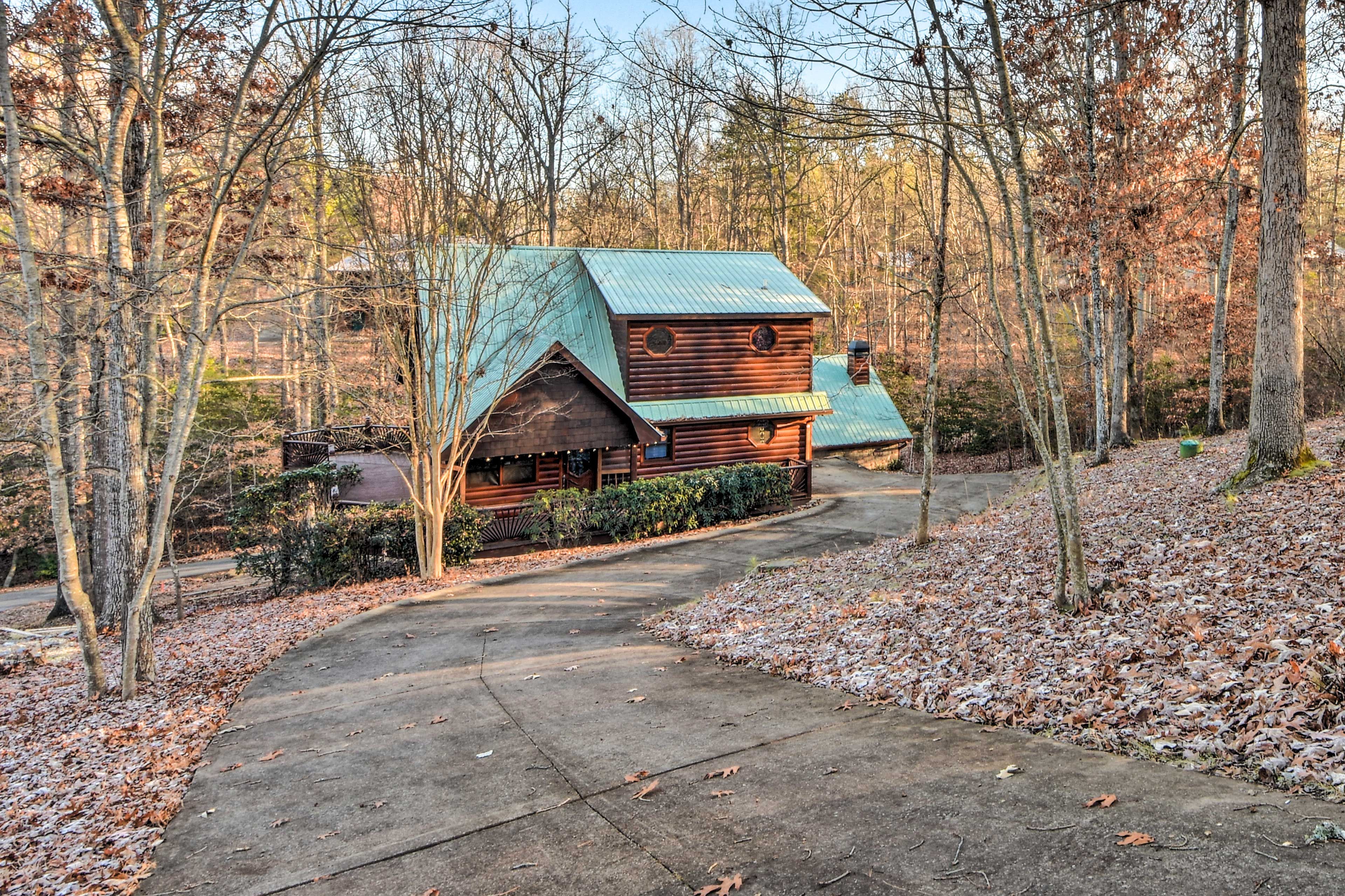 A private drive leads you to your scenic destination.