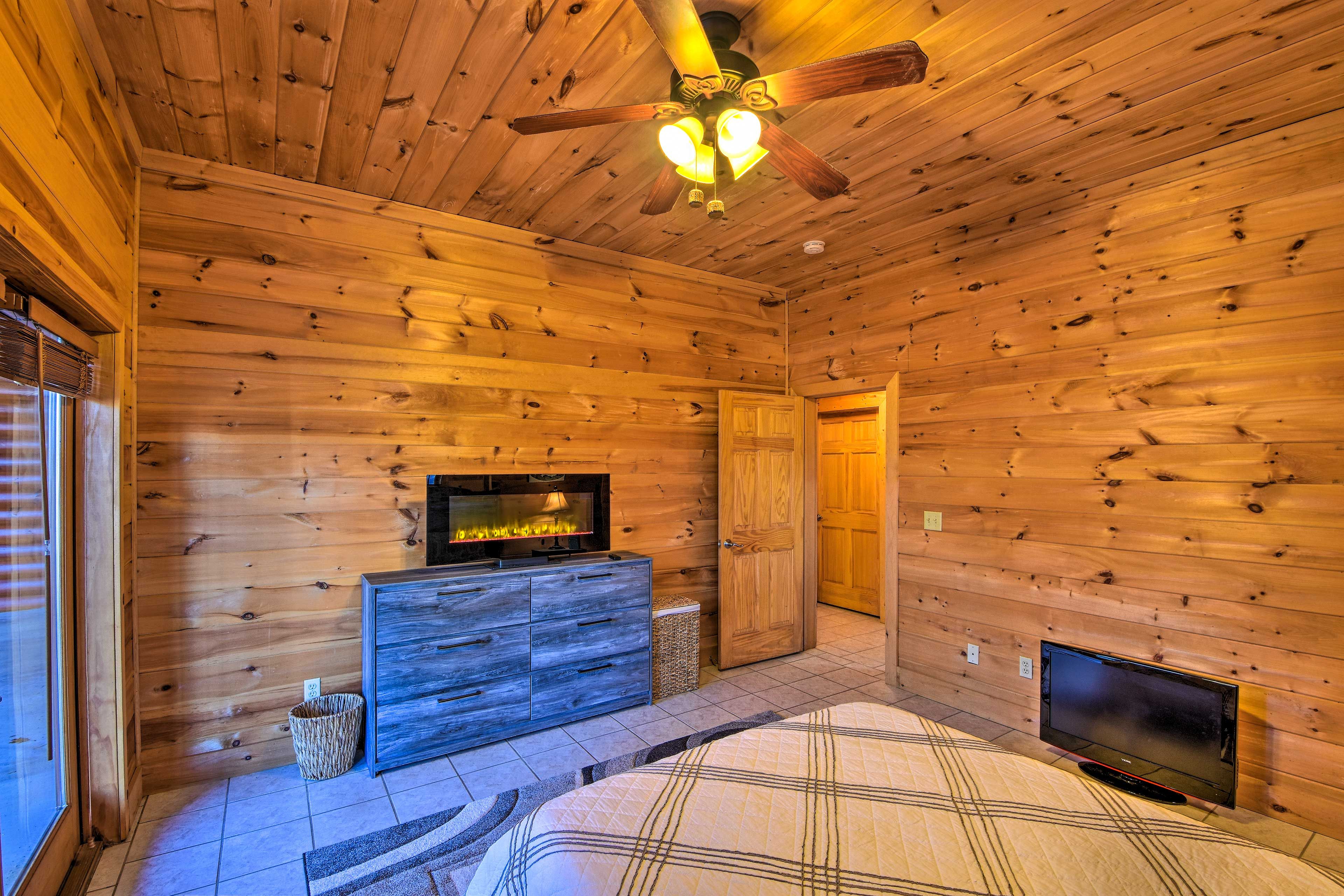 Switch on the fire and prepare for bedtime.