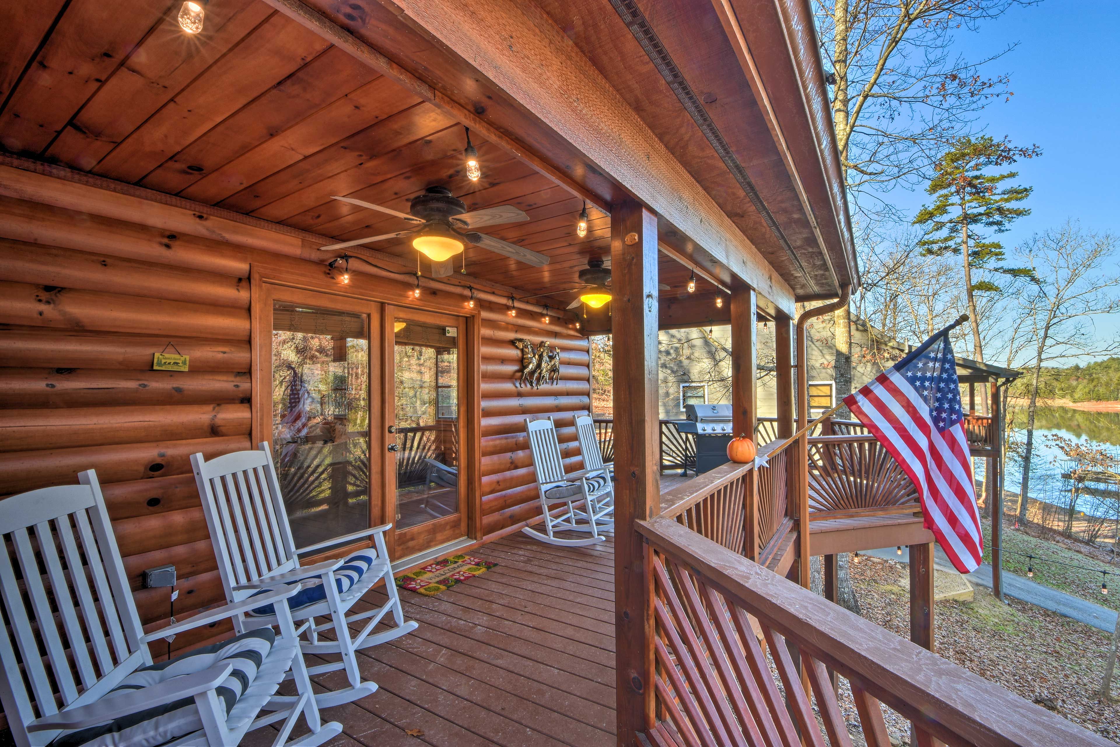 Sit back on the rockers and sip your morning coffee.