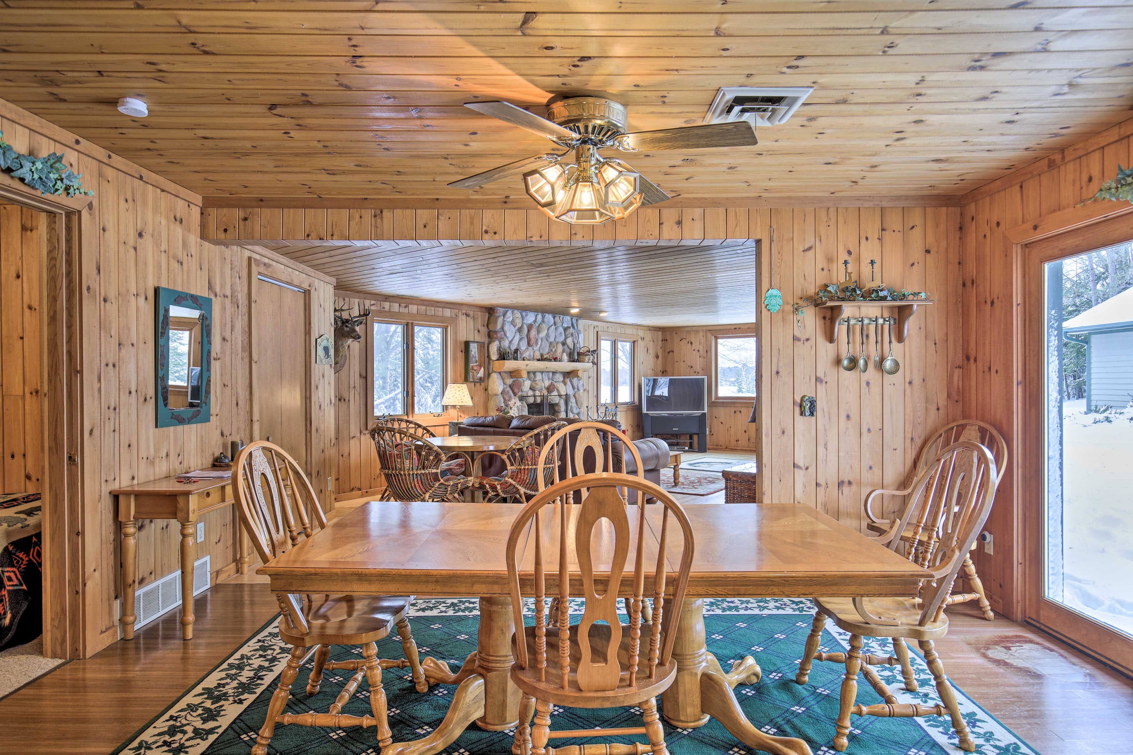 Gather at the dining table for a hot meal.