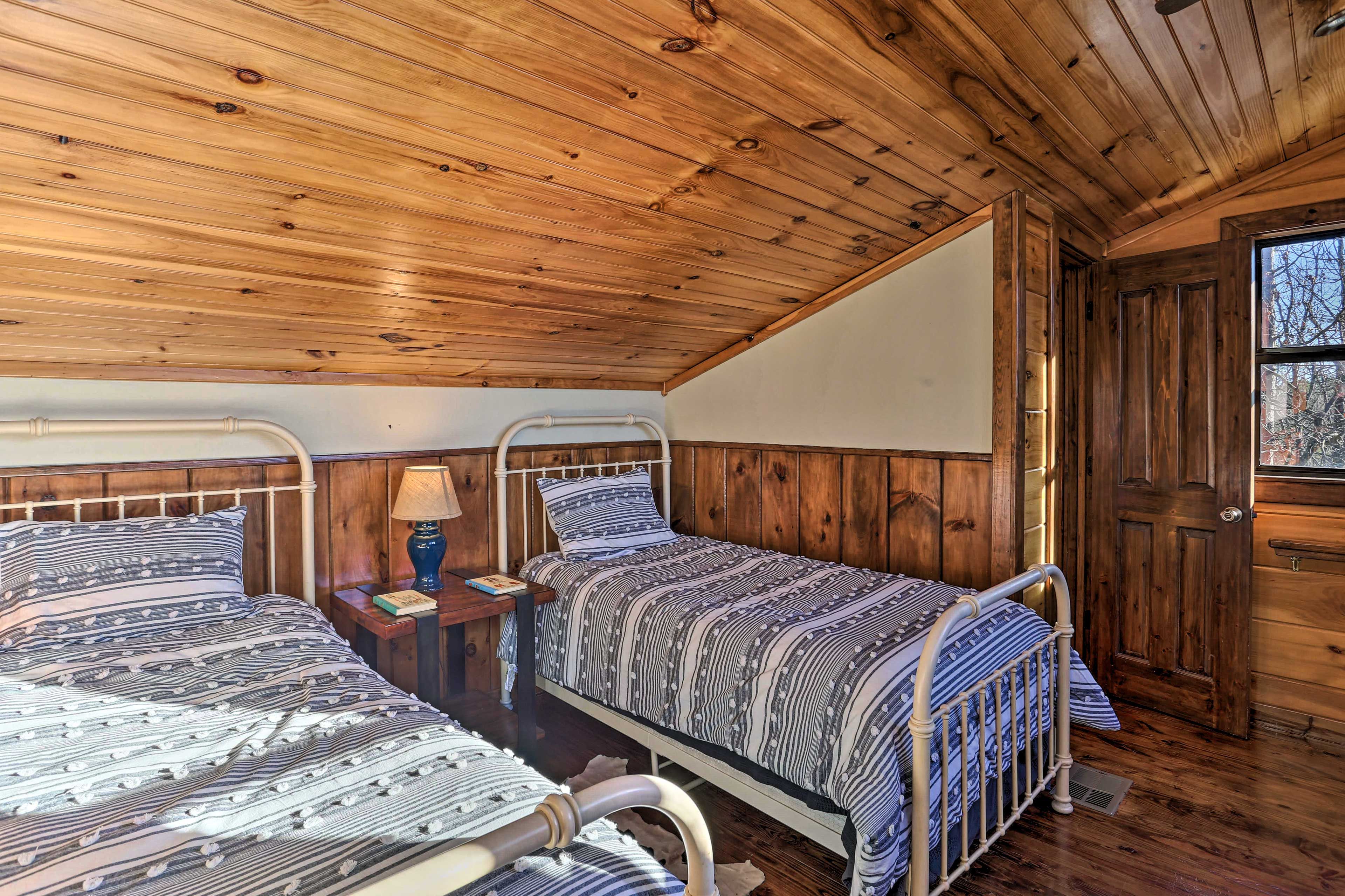 The second bedroom is located up the stairs!