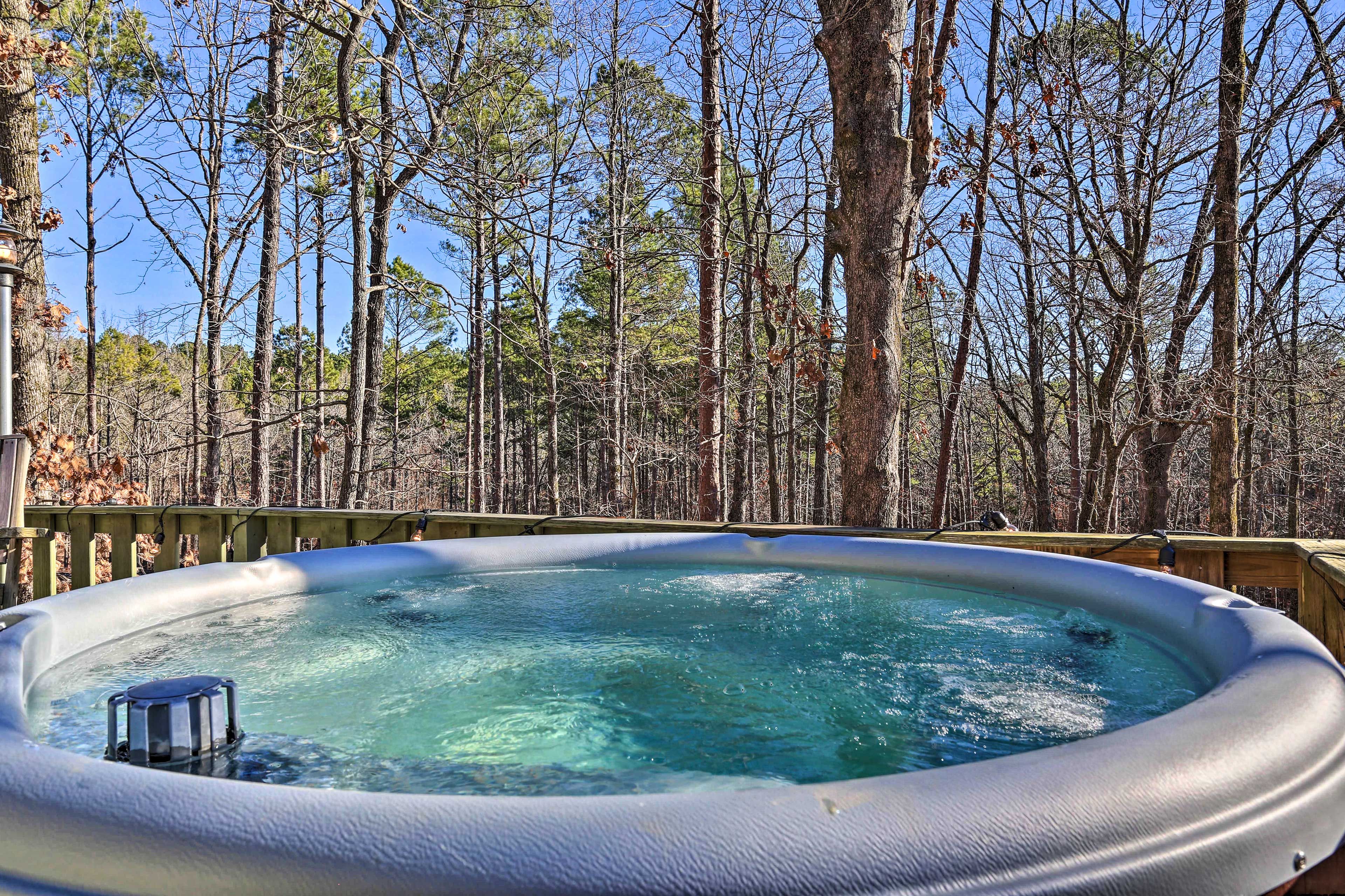 Start your days with a soothing soak in the hot tub!