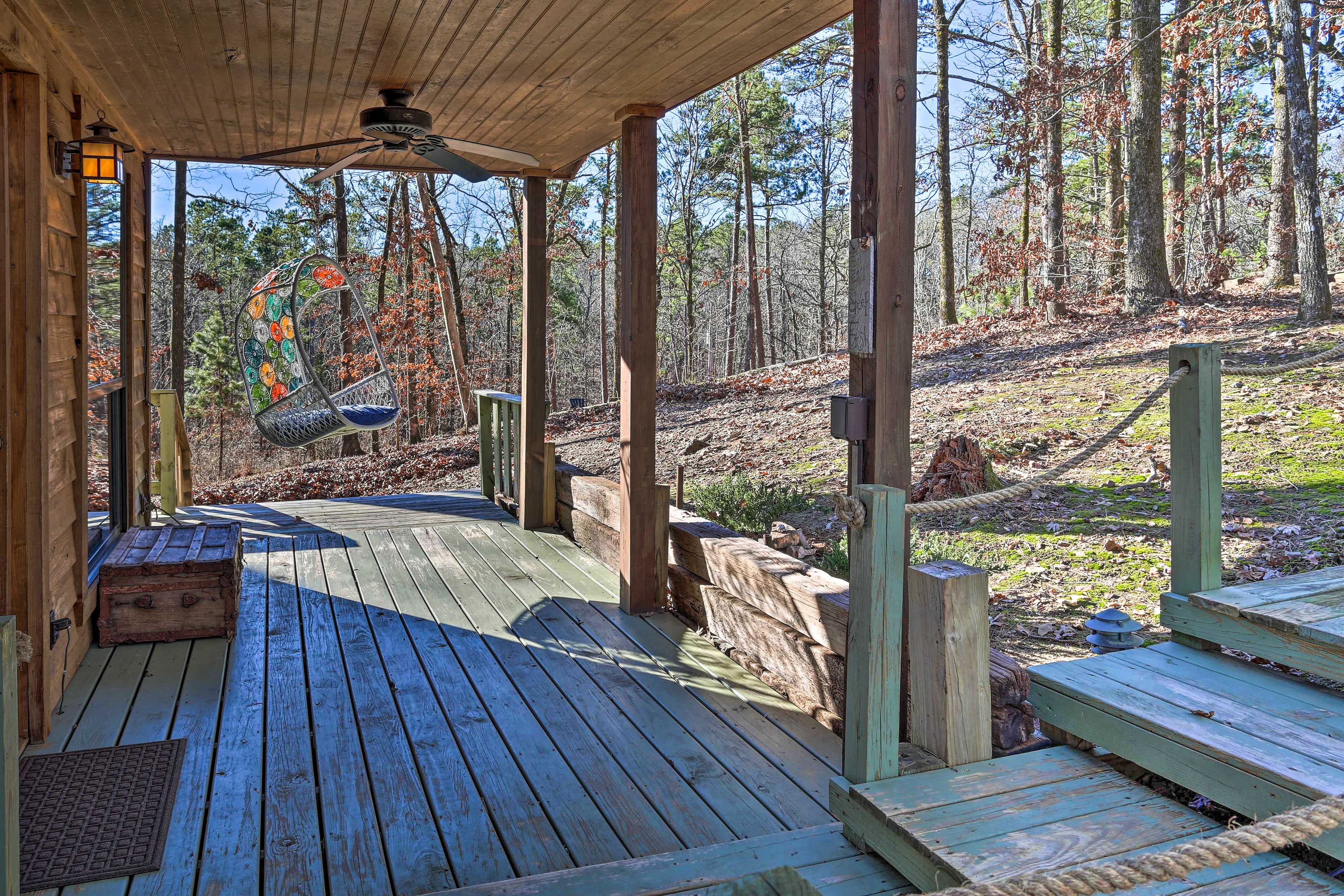 Wooded views surround this cozy property.