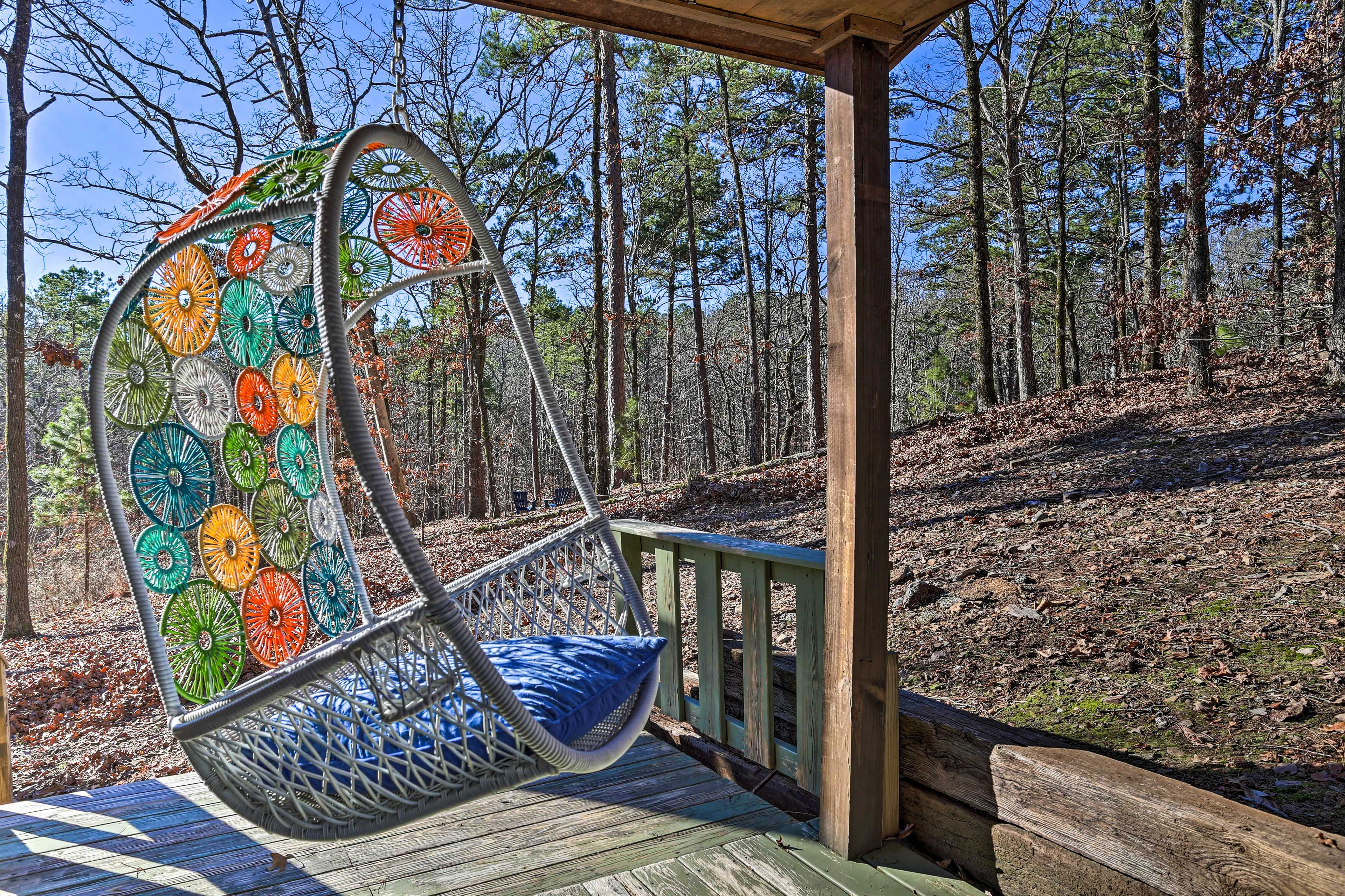 Sip your morning coffee in the swinging chair!