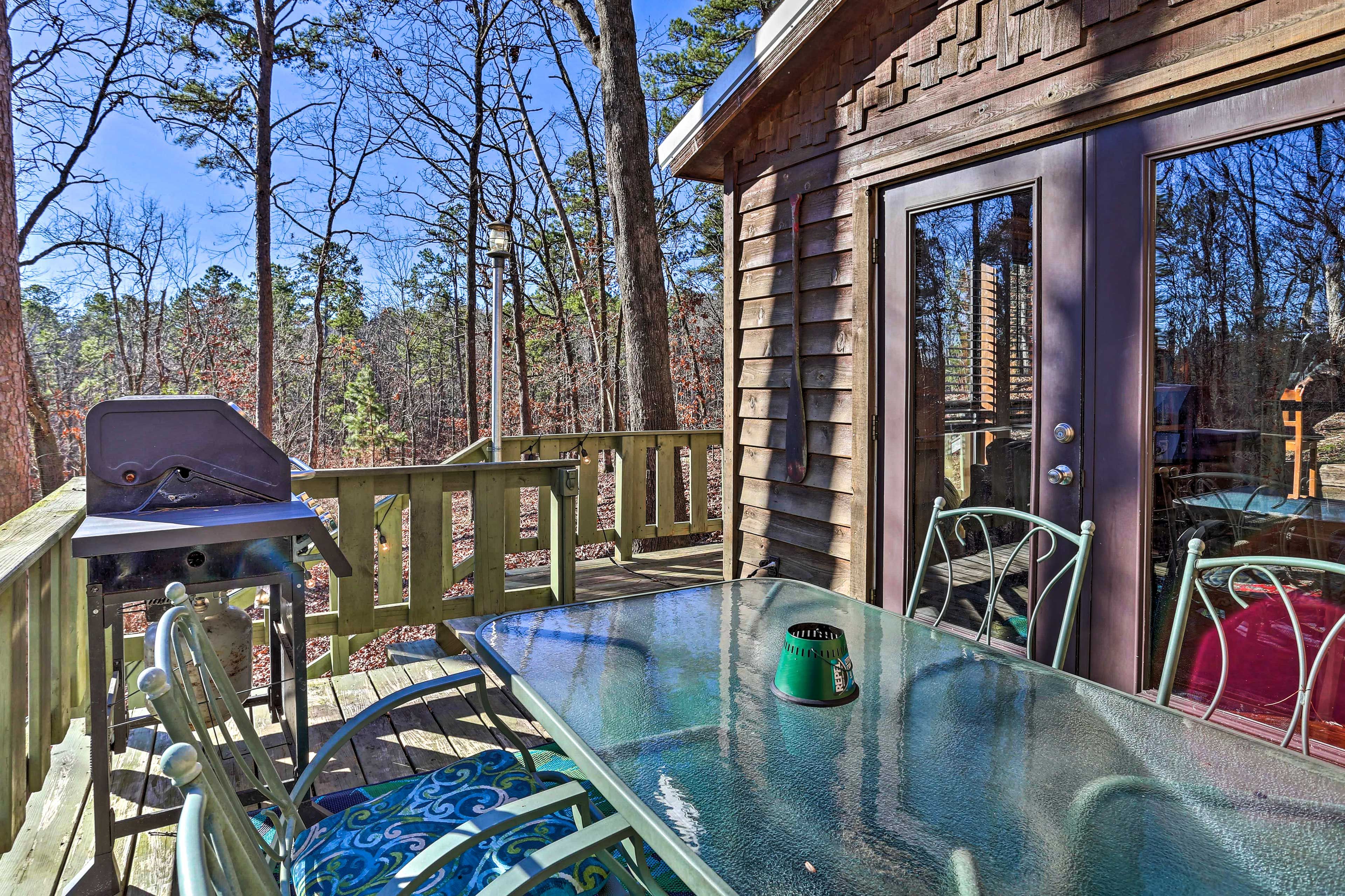 Step outside to enjoy a barbecue on the deck.