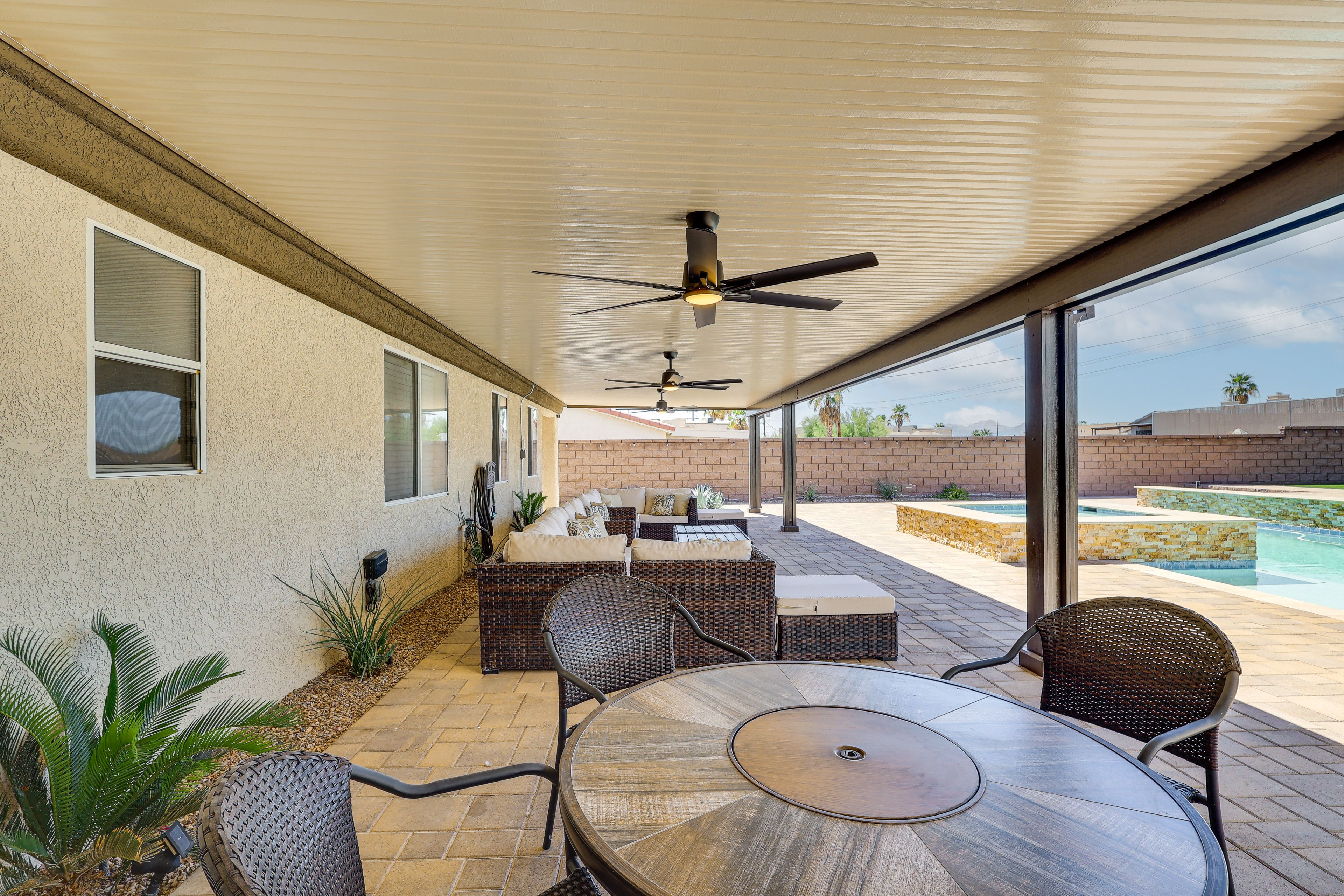 Patio | Outdoor Furniture | Outdoor Pool | Spa | Cornhole | Dining Area